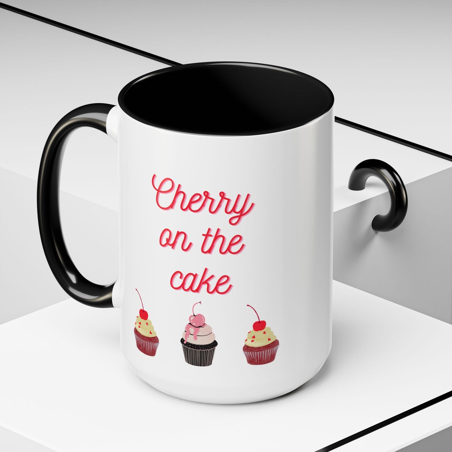 Cute Cupcake Themed Coffee Mug, Sweet Gift for Birthdays, Party Favor, Baking Lover, Kitchen Decor, Cherry on the Cake