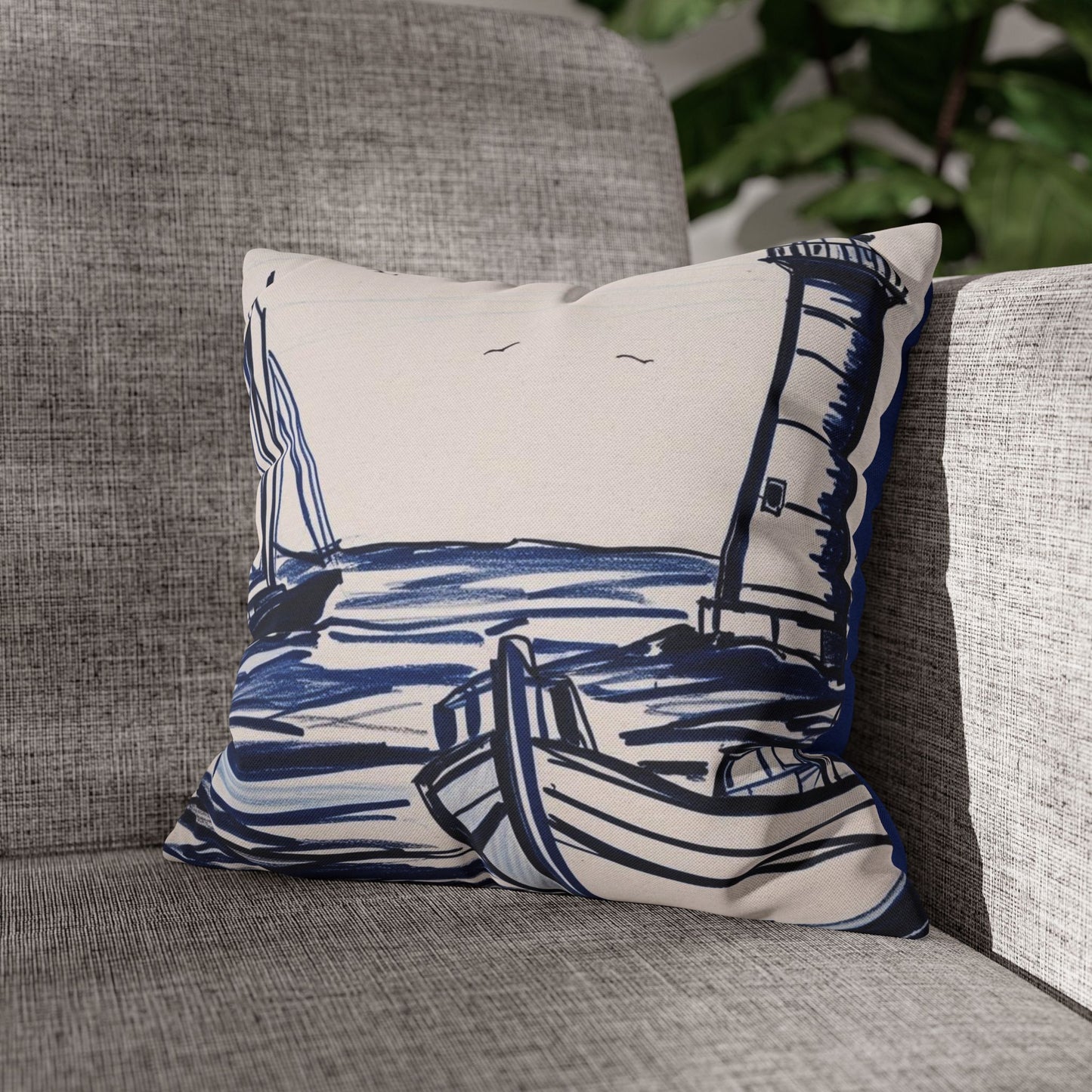 Nautical Sailboat Pillow