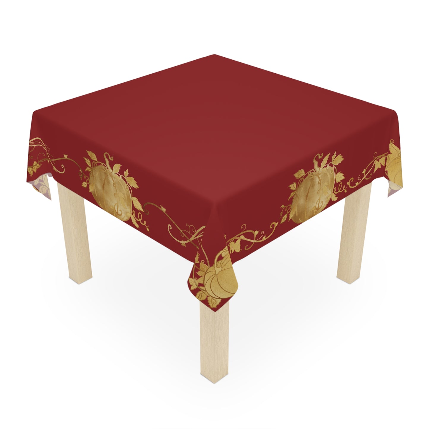 Elegant Floral Gold Tablecloth for Dining | Seasonal Decor | Perfect for Celebrations