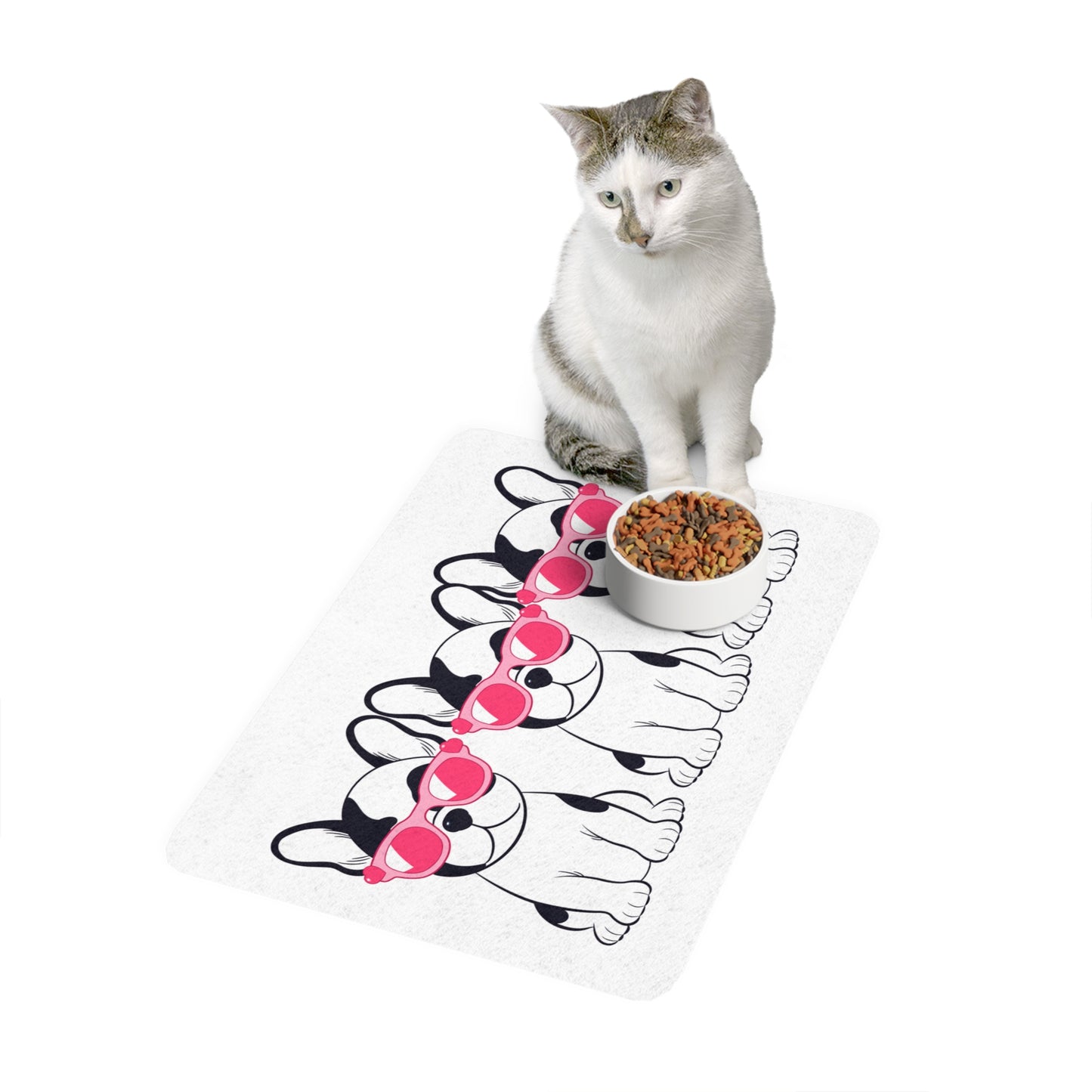 Playful Pet Food Mat, Cute Dog Feeding Mat, Dog Lover Gift, Pet Accessory, Pet Supplies, Kitchen Decor, Dog Bowl Mat