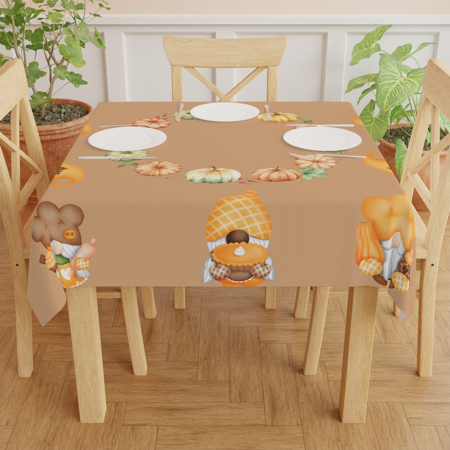 Autumn Gnome Tablecloth for Fall Gatherings