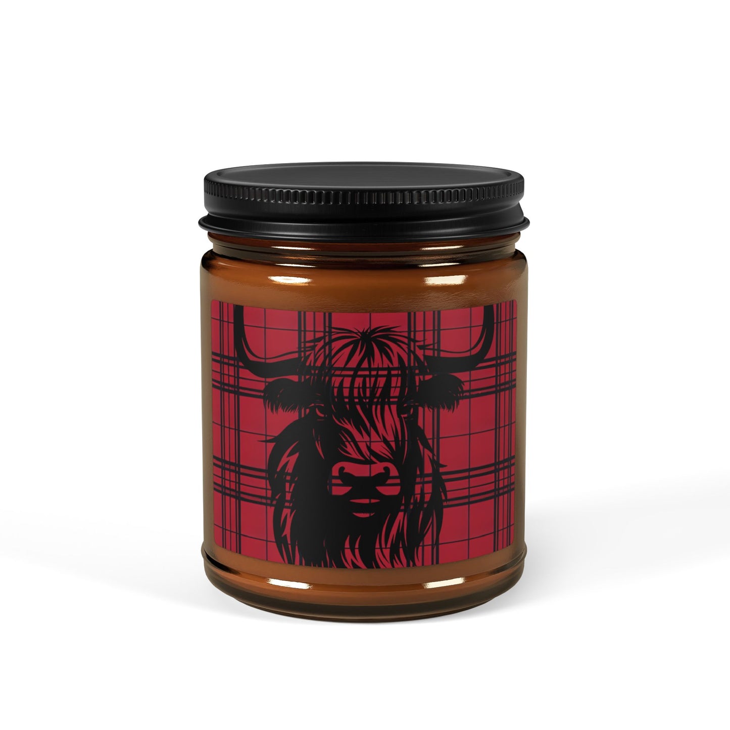 Rustic Highland Cow Candle - Cozy Amber Jar, Scented Soy Candle, Farmhouse Decor, Gift for Her, Home Fragrance