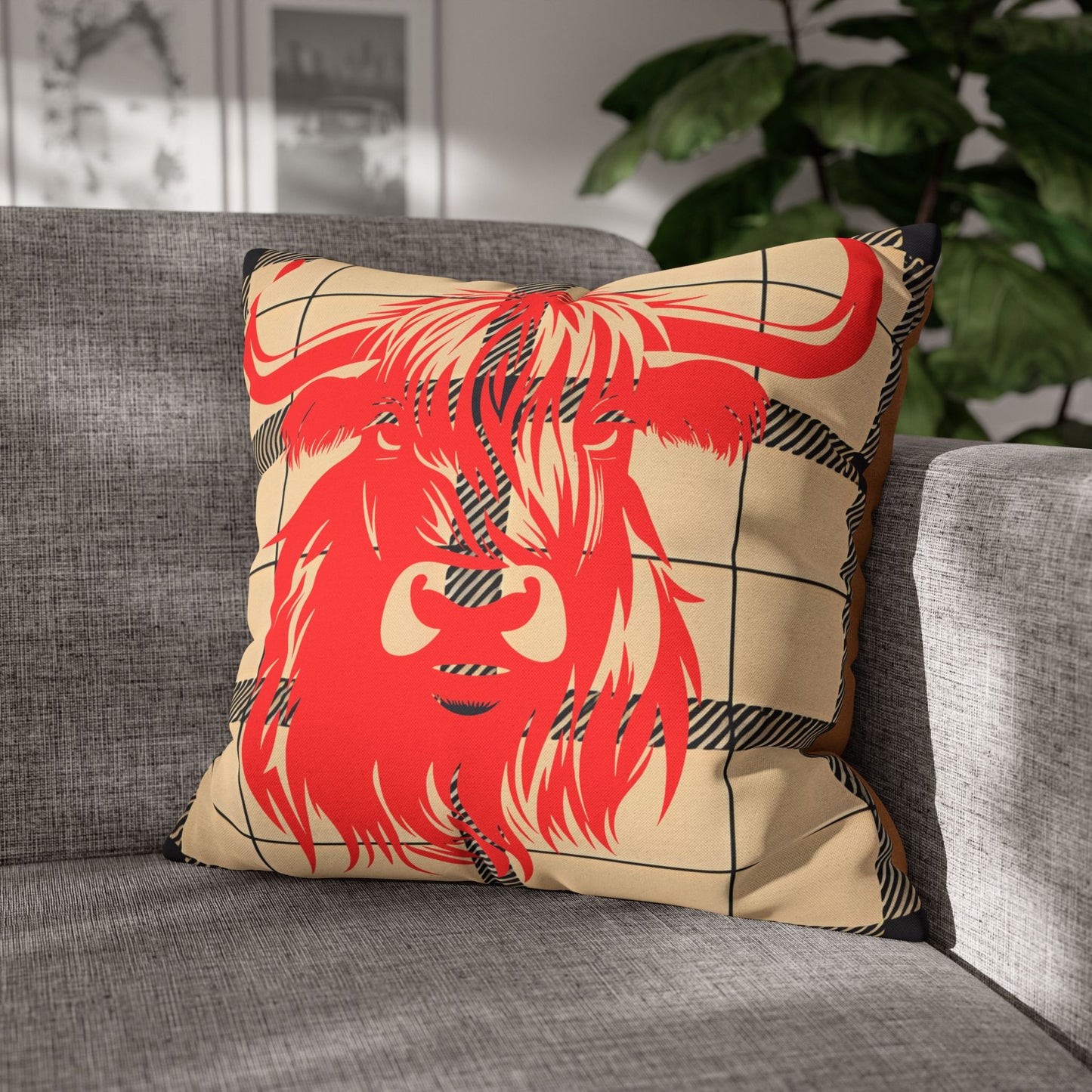 Rustic Highland Cow Pillowcase | Cozy Farmhouse Decor, Animal Lover Gift, Unique Home Accent, Throw Pillow Cover, Country Style Decor