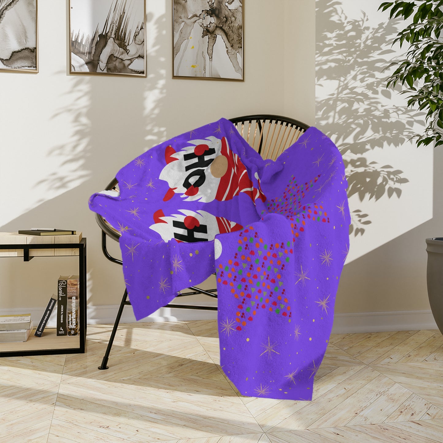 Cozy Holiday Gnome Blanket - Soft Microfiber Plush, Great for Christmas Gifts, Home Décor, Snuggling, Kid's Bedroom