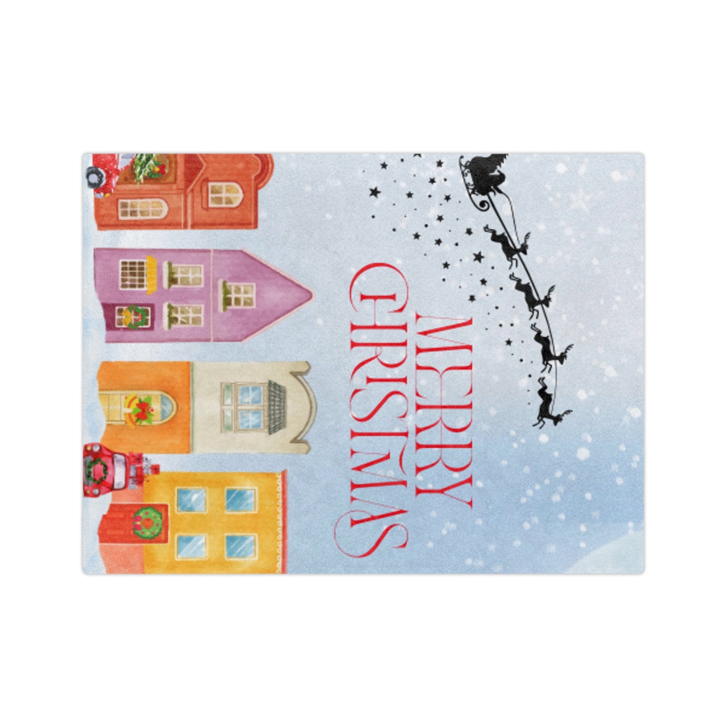 Christmas Velveteen Microfiber Blanket, Cozy Holiday Decor, Snowy Scene Throw, Gift for Her, Winter Warmth, Festive Home Accessory