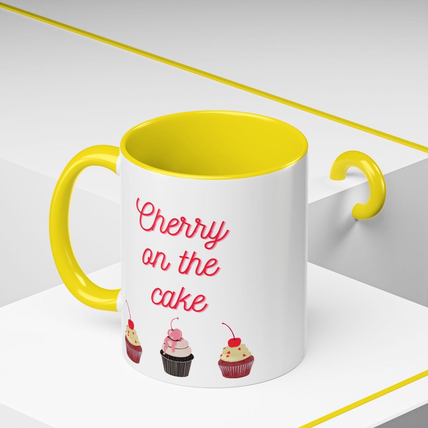 Cute Cupcake Themed Coffee Mug, Sweet Gift for Birthdays, Party Favor, Baking Lover, Kitchen Decor, Cherry on the Cake