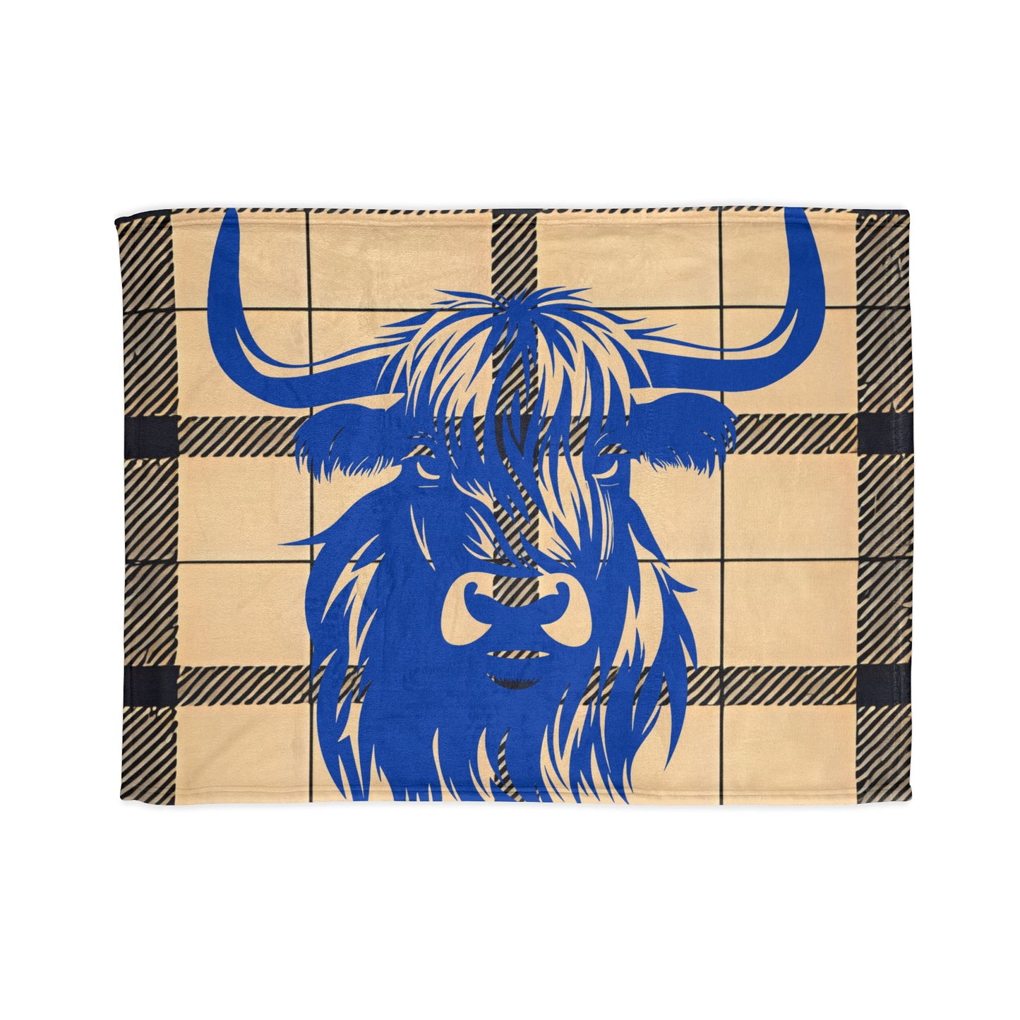 Highland Cow Blanket, Cozy Decorative Throw, Soft Fleece Blanket, Farmhouse Style Decor, Gift for Cow Lovers, Rustic Home Accessory