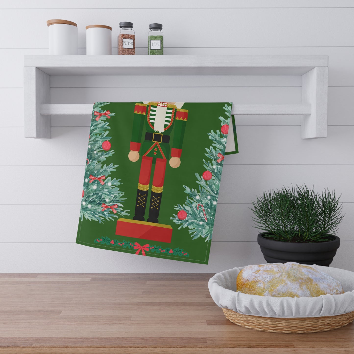 Festive Nutcracker Tea Towels - Holiday Kitchen Decor