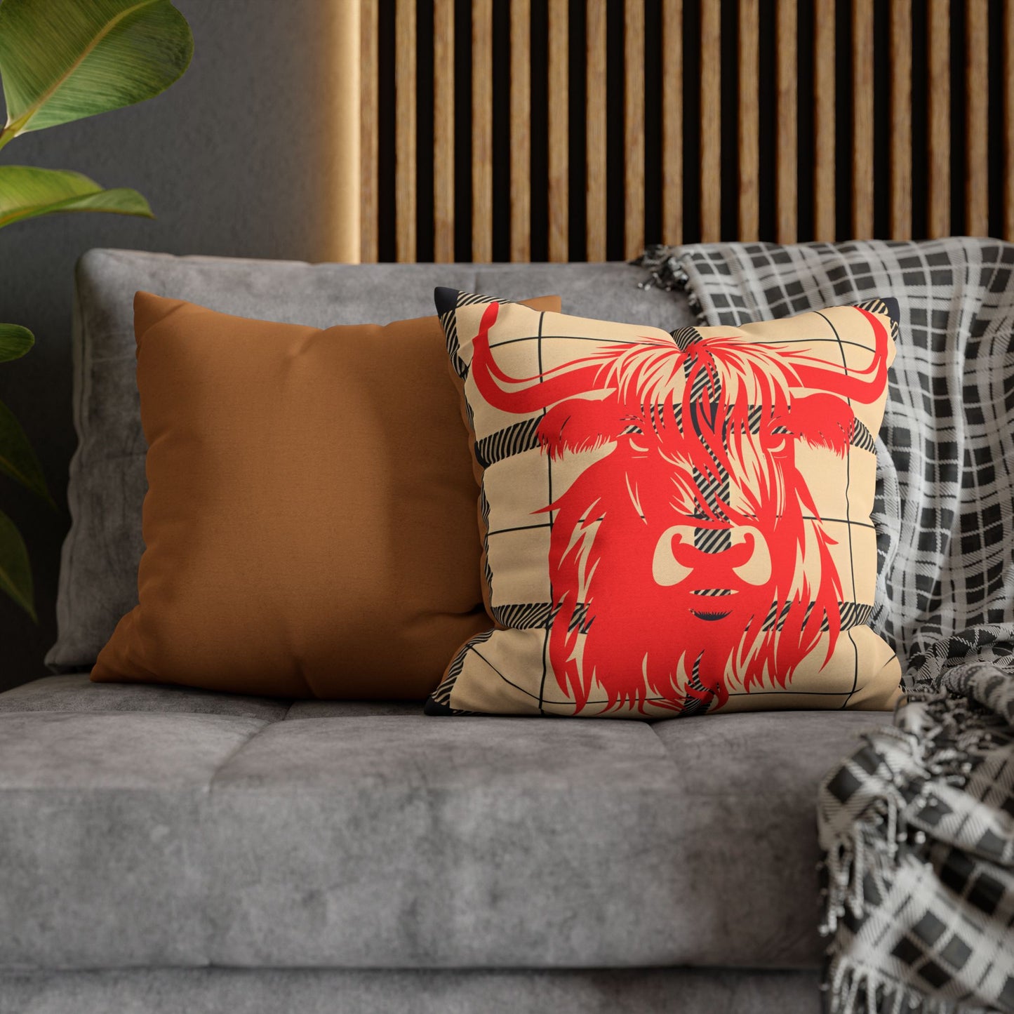 Rustic Highland Cow Pillowcase | Cozy Farmhouse Decor, Animal Lover Gift, Unique Home Accent, Throw Pillow Cover, Country Style Decor