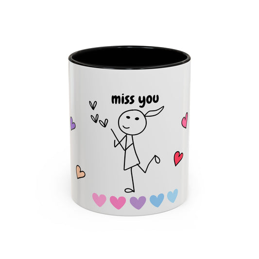 Miss You Accent Coffee Mug - Heartwarming Gift for Friends, Loved Ones, Birthdays, Valentine's Day, Coffee Lovers