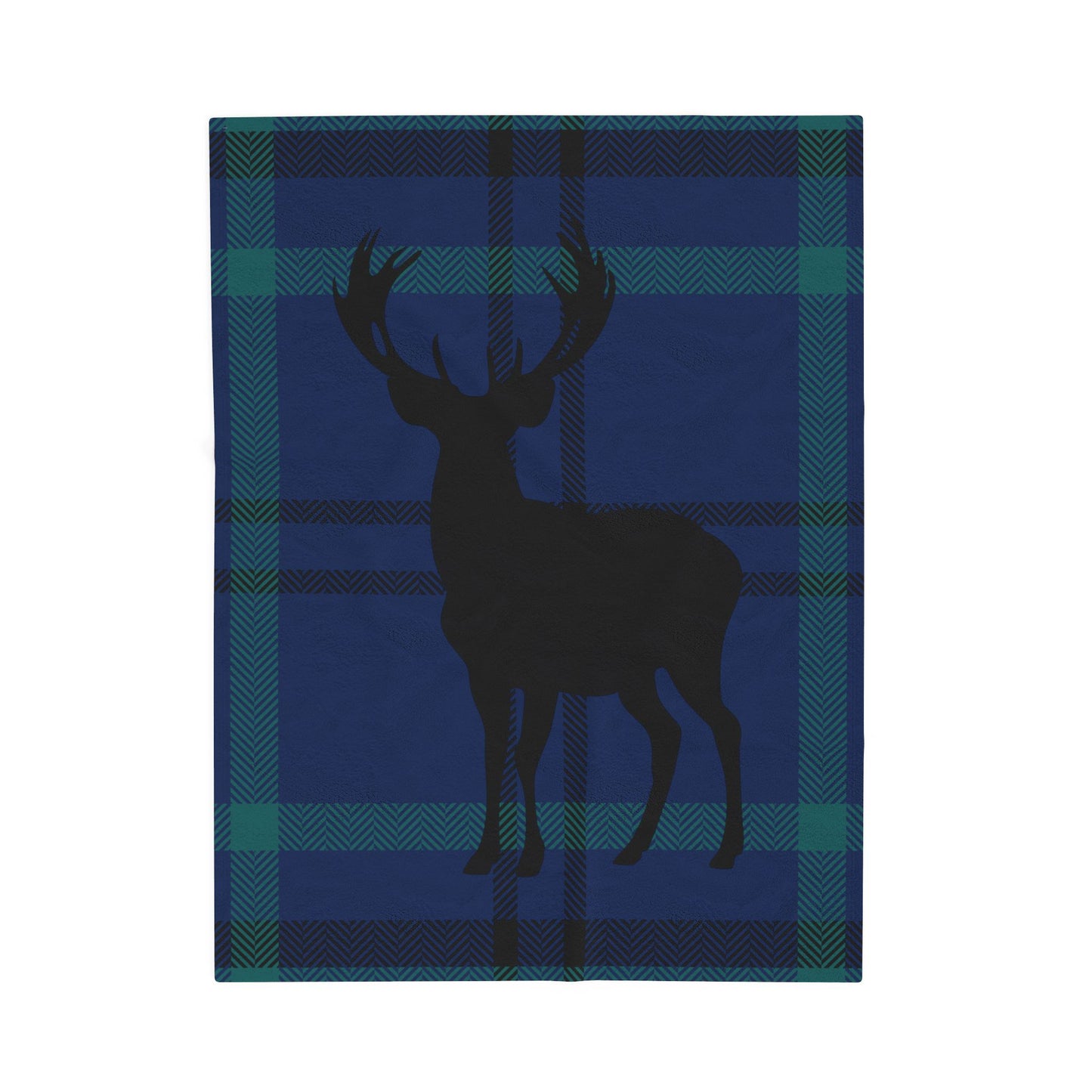 Plaid Deer Velveteen Plush Blanket - Cozy Winter Decor