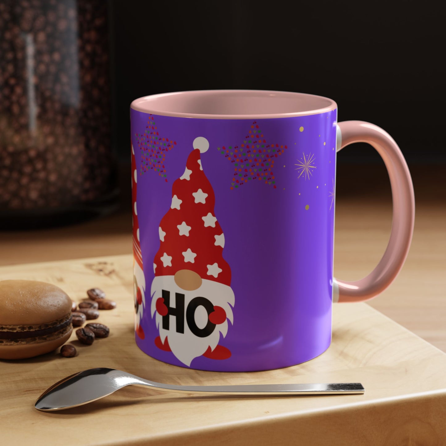 Gnome Holiday Coffee Mug, Festive Mug, Christmas Gift Mug, Cute Gnome Cup, Ho Ho Ho Coffee Mug