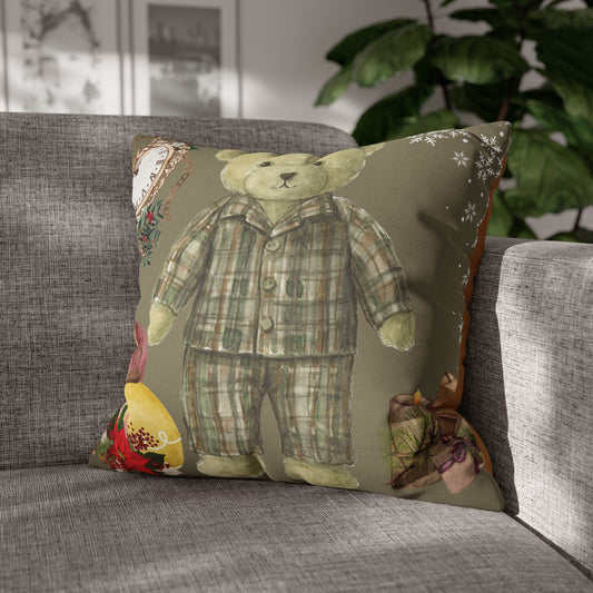 Cozy Holiday Bear Pillowcase