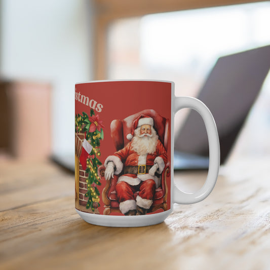 Christmas Mug, Festive Coffee Cup, Holiday Drinkware, Santa Christmas Gift, Cozy Winter Mug