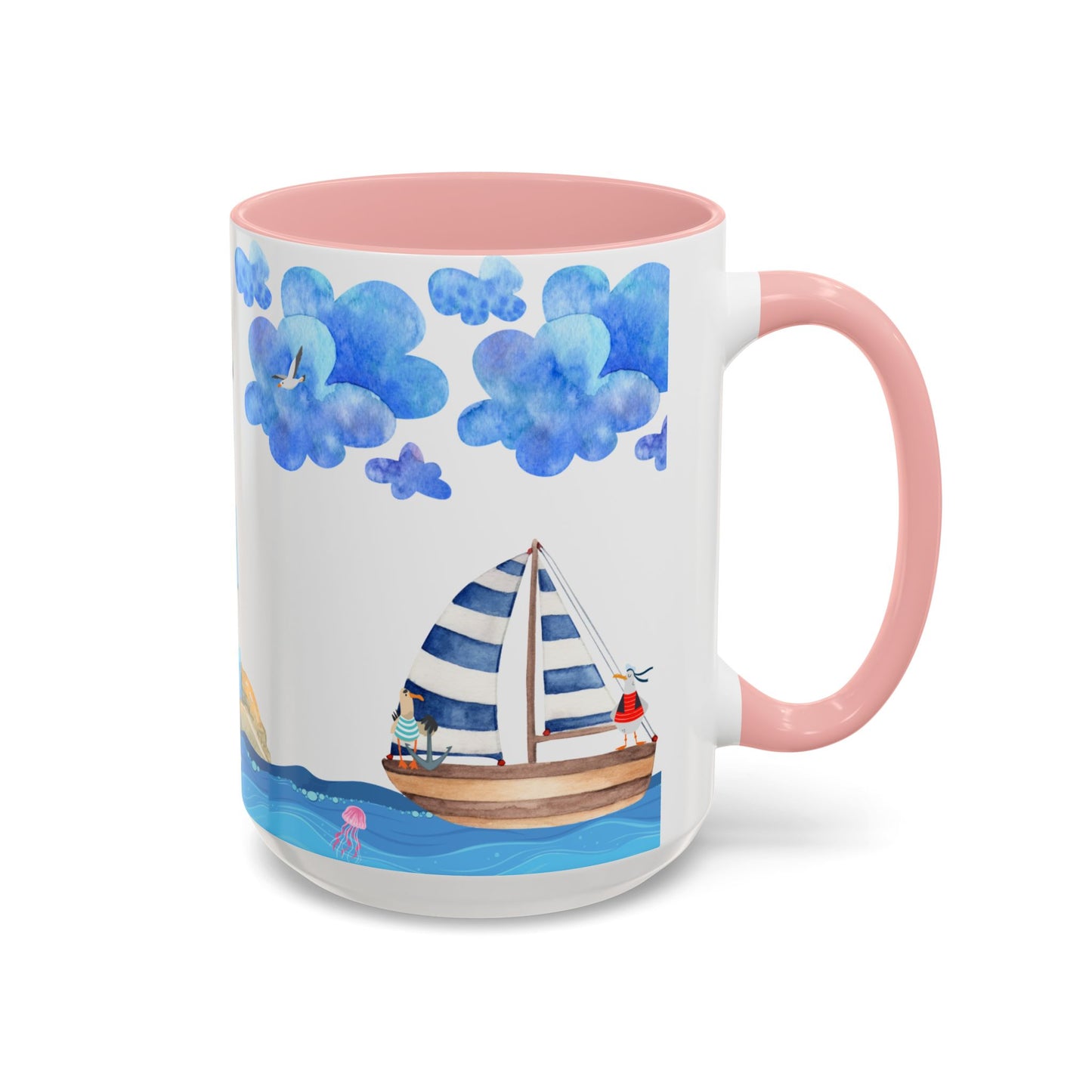 Coastal Lighthouse Coffee Mug, Nautical Drinkware, Beach Themed, Ocean Lover Gift, Relaxing Home Decor