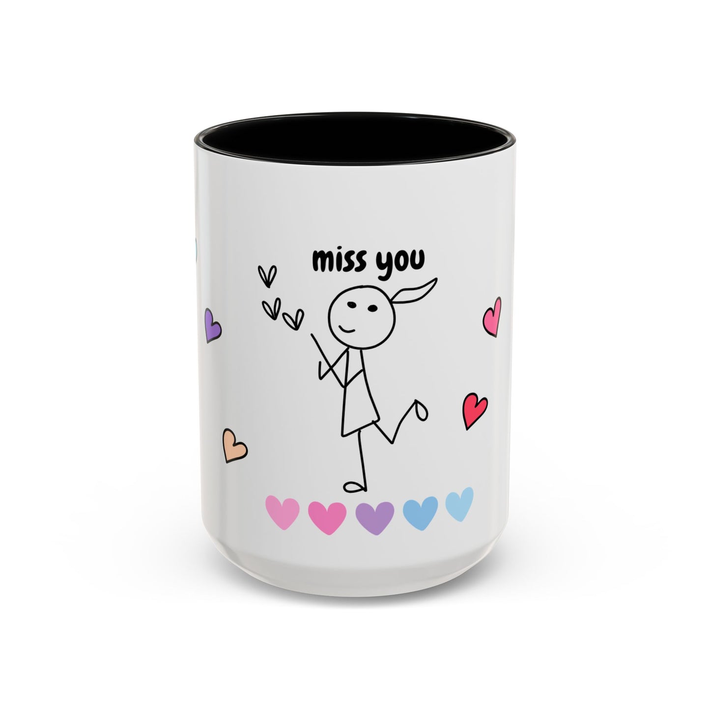 Miss You Accent Coffee Mug - Heartwarming Gift for Friends, Loved Ones, Birthdays, Valentine's Day, Coffee Lovers