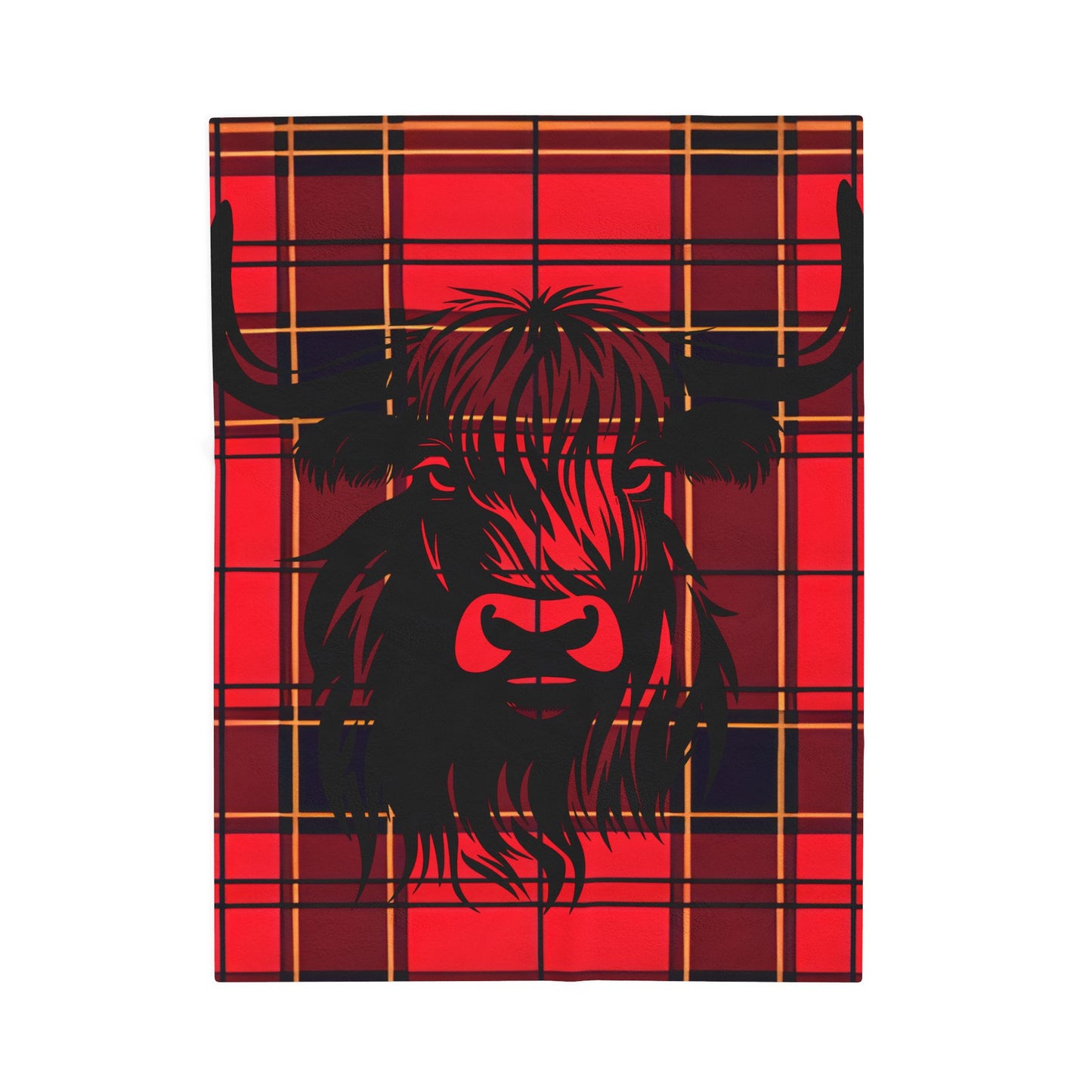 Cozy Highland Cow Blanket, Snuggle Throw for Home Decor, Perfect Gift for Animal Lovers, Winter Warmth, Plaid Style