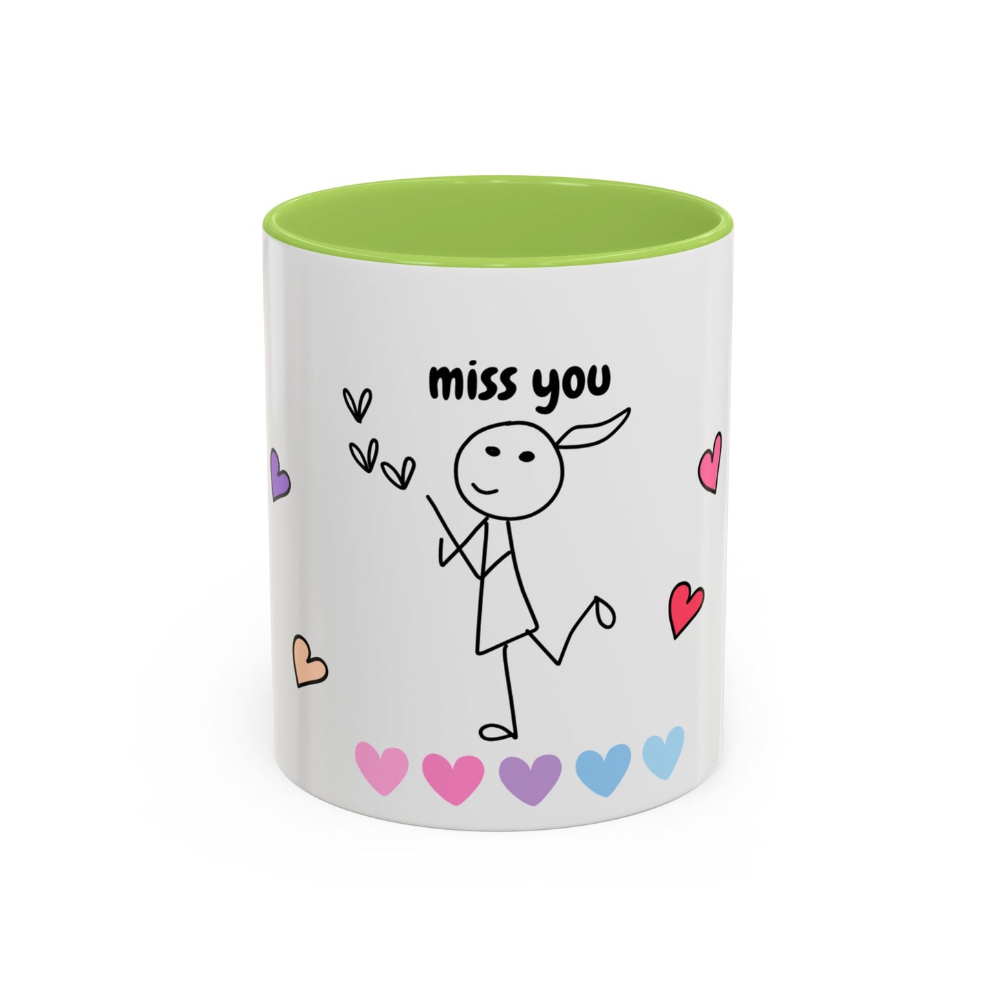 Miss You Accent Coffee Mug - Heartwarming Gift for Friends, Loved Ones, Birthdays, Valentine's Day, Coffee Lovers