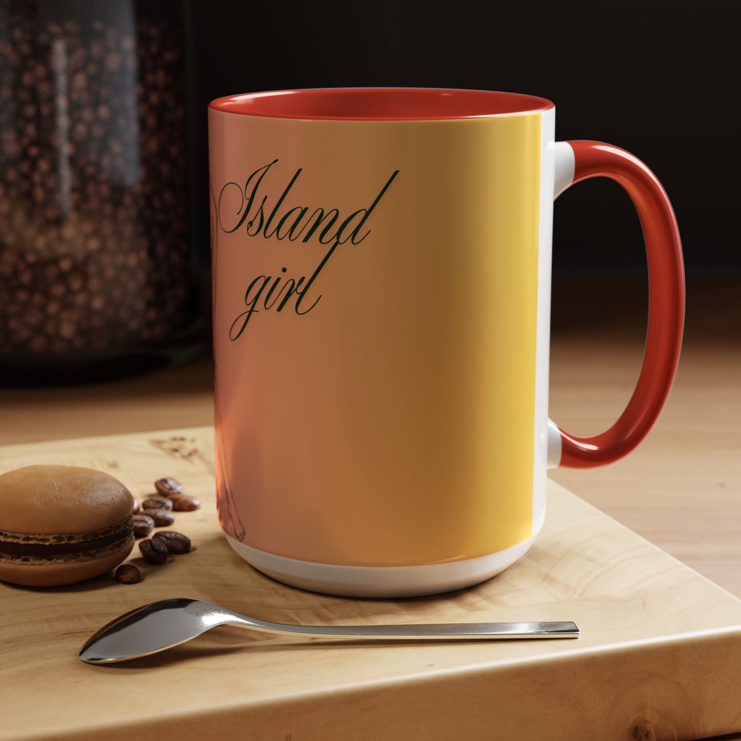 Island Girl Accent Coffee Mug | Retro Drinkware, Beach Gift, Summer Vibes, Unique Morning Brew, Gift for Her