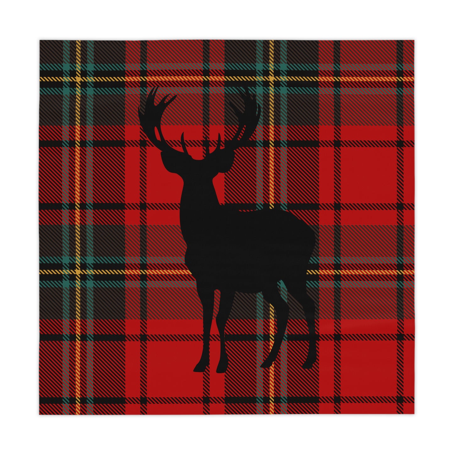 Plaid Deer Tablecloth for Festive Gatherings