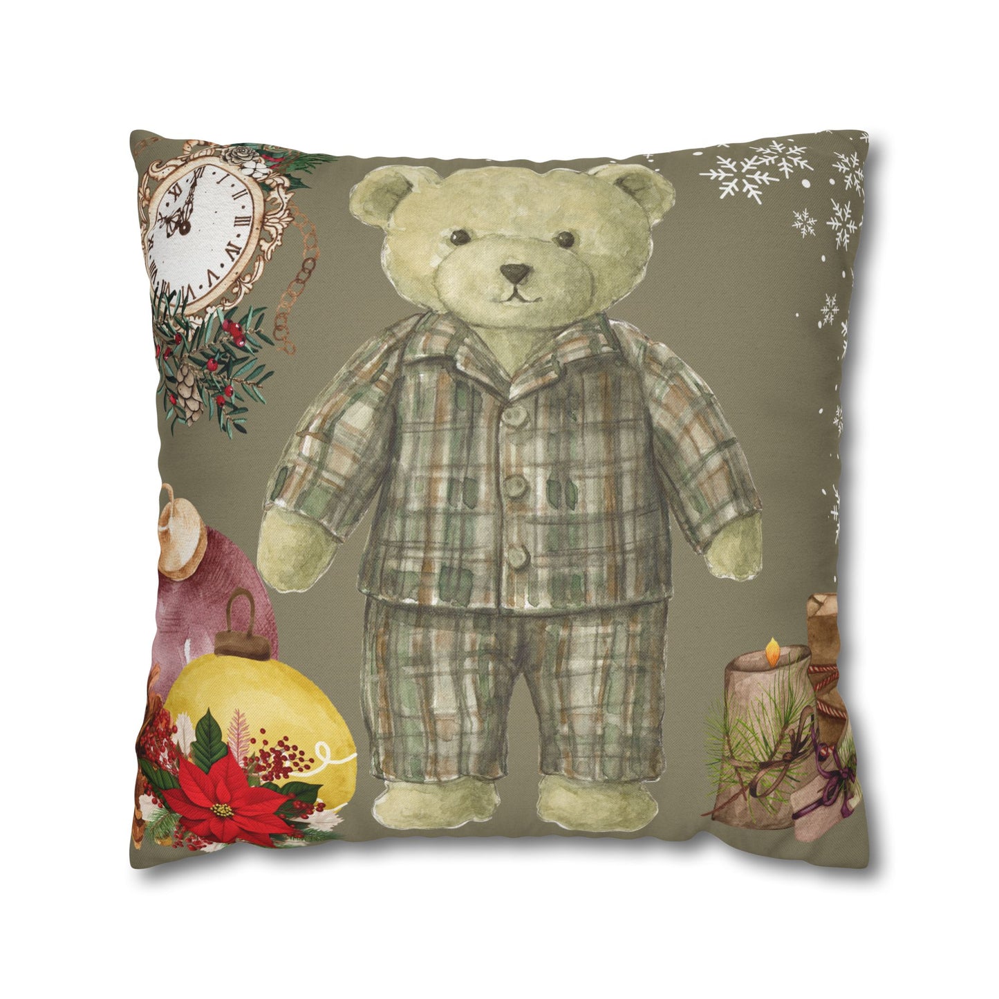 Cozy Holiday Bear Pillowcase
