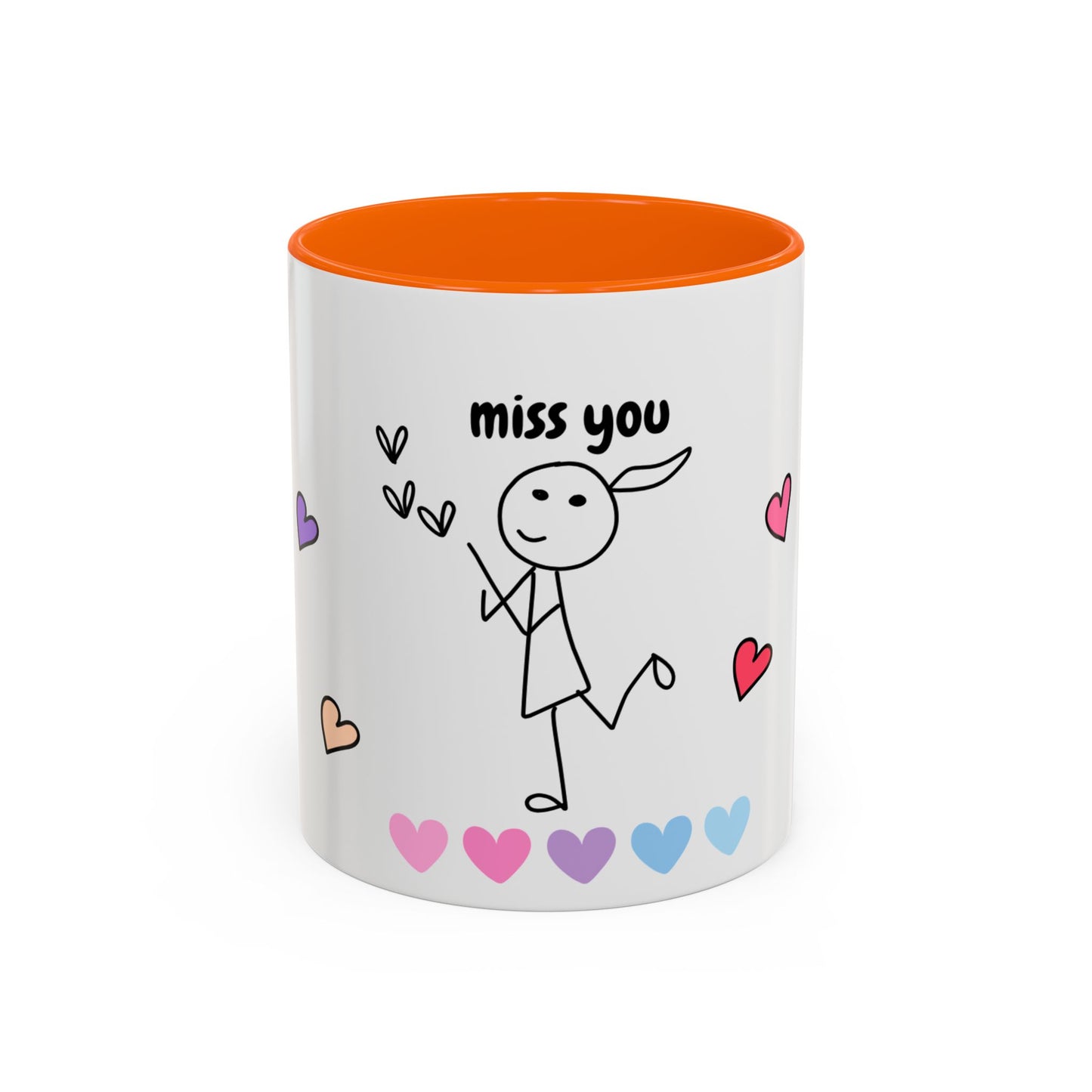 Miss You Accent Coffee Mug - Heartwarming Gift for Friends, Loved Ones, Birthdays, Valentine's Day, Coffee Lovers