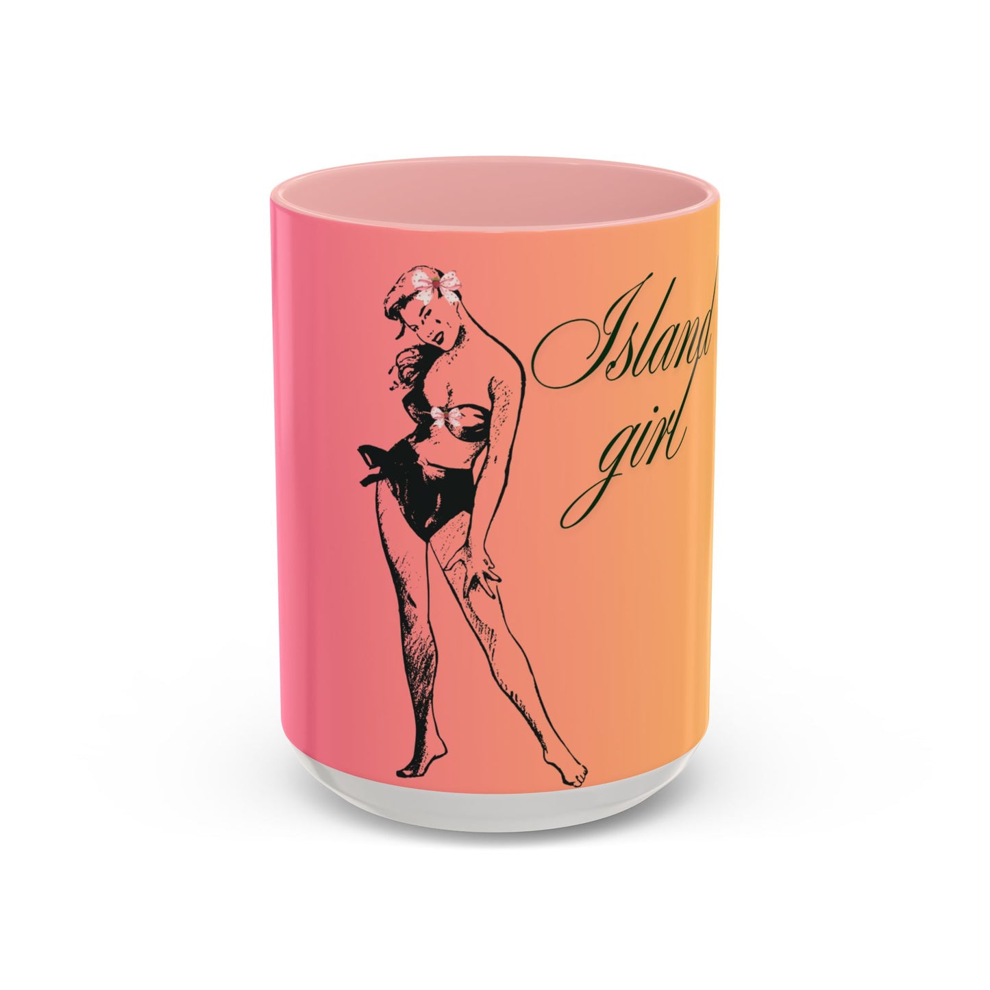 Island Girl Accent Coffee Mug | Retro Drinkware, Beach Gift, Summer Vibes, Unique Morning Brew, Gift for Her