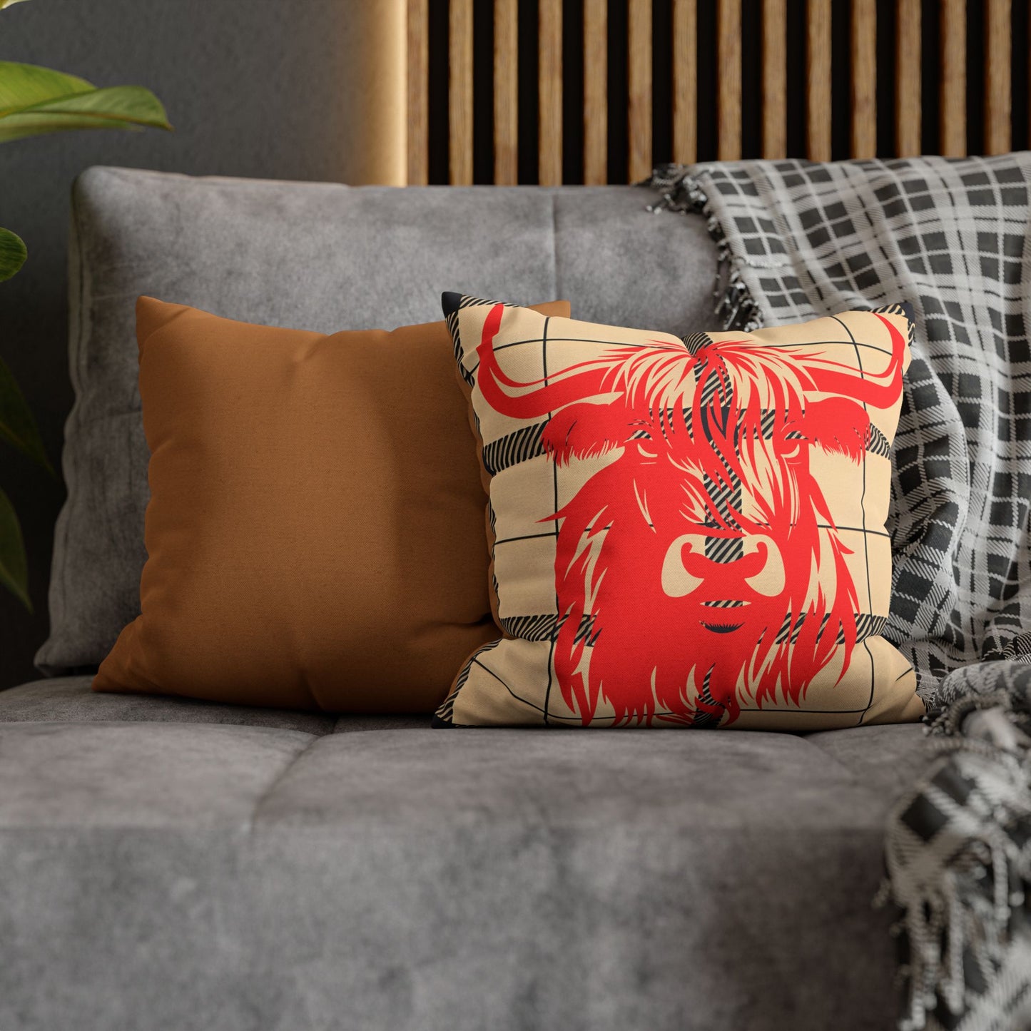 Rustic Highland Cow Pillowcase | Cozy Farmhouse Decor, Animal Lover Gift, Unique Home Accent, Throw Pillow Cover, Country Style Decor