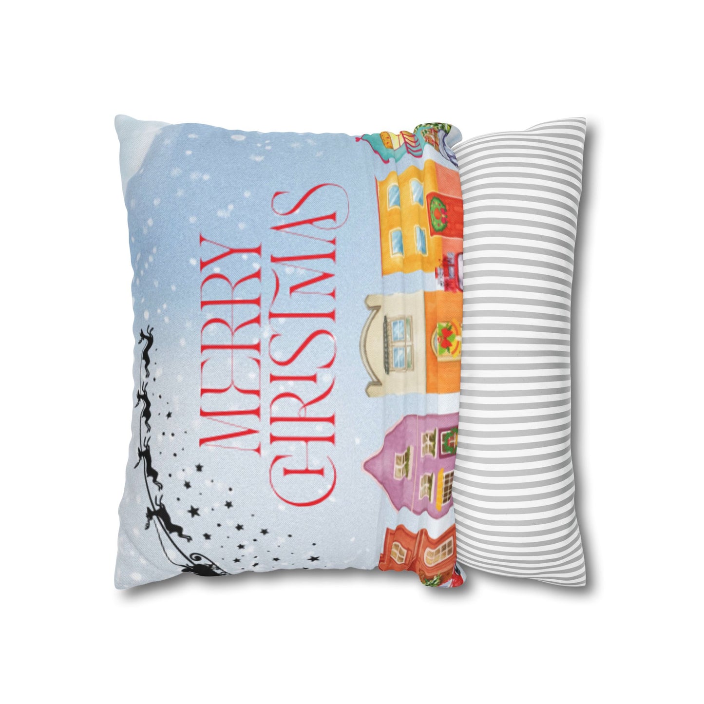 Christmas Decorative Pillowcase with Merry Christmas Design, Holiday Home Decor, Seasonal Cushion Cover, Gift for Her, Festive Accent