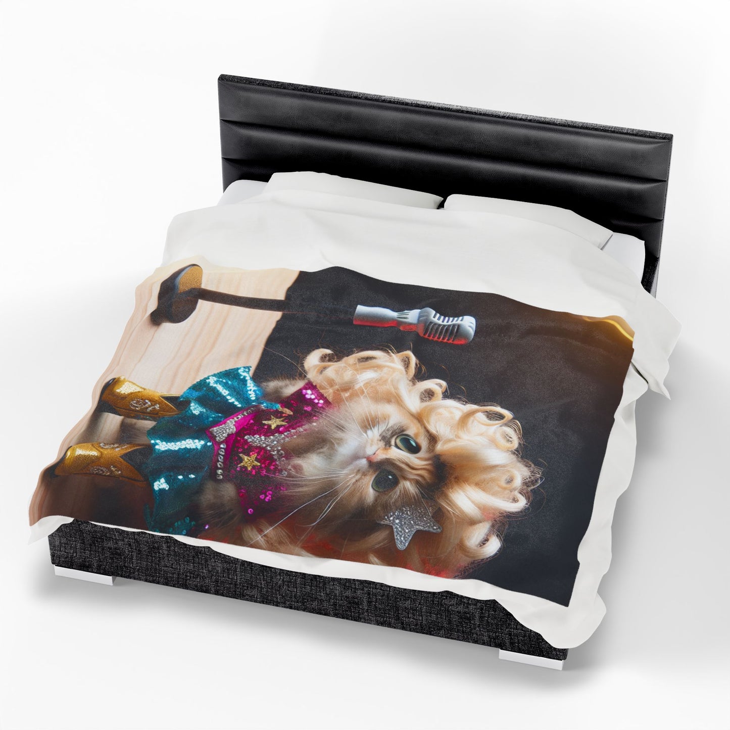 Funny Cat Diva Velveteen Plush Blanket, Cozy Cat Lover Gift, Fun Home Decor, Perfect for Pet Lovers, Unique Cat Themed Gift