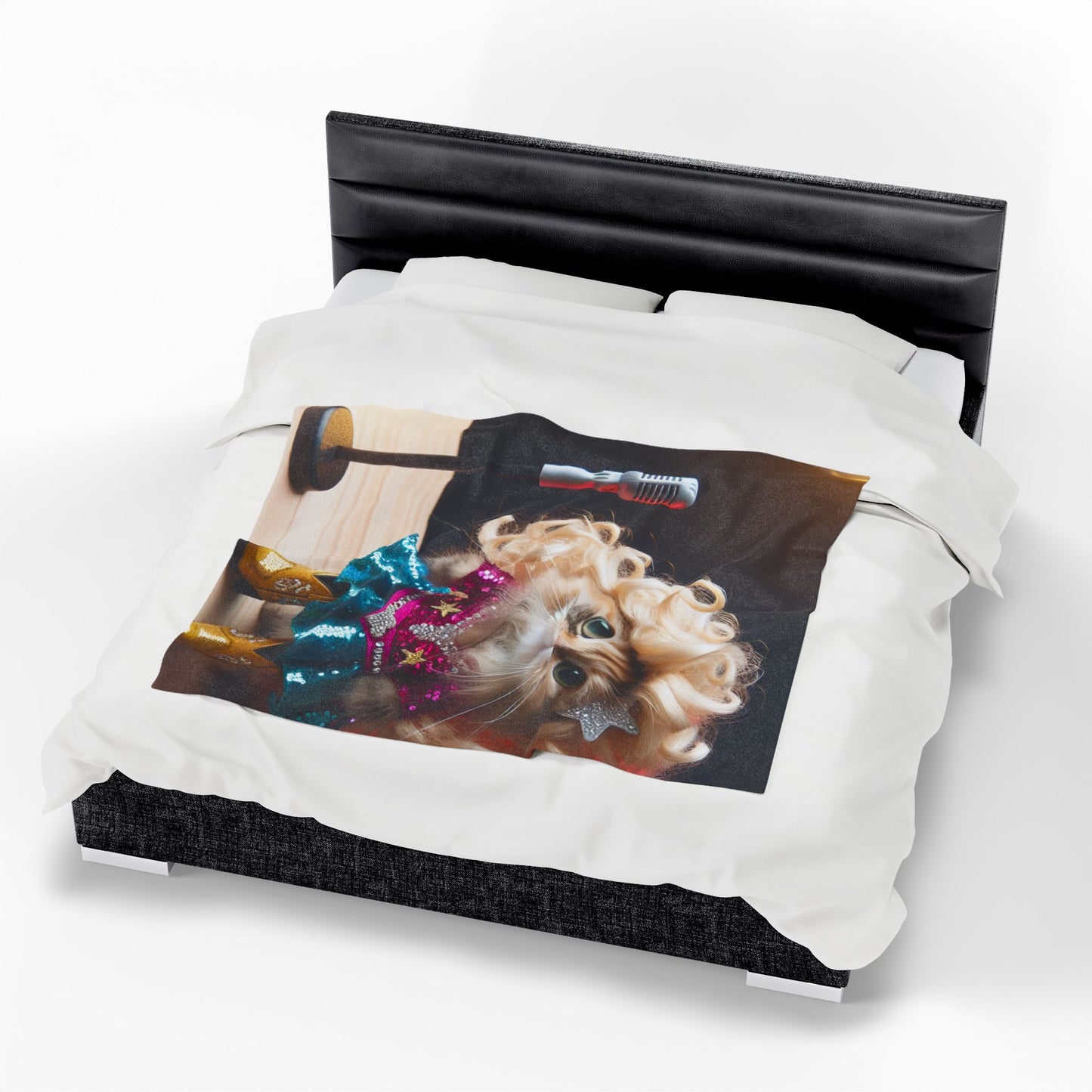 Funny Cat Diva Velveteen Plush Blanket, Cozy Cat Lover Gift, Fun Home Decor, Perfect for Pet Lovers, Unique Cat Themed Gift