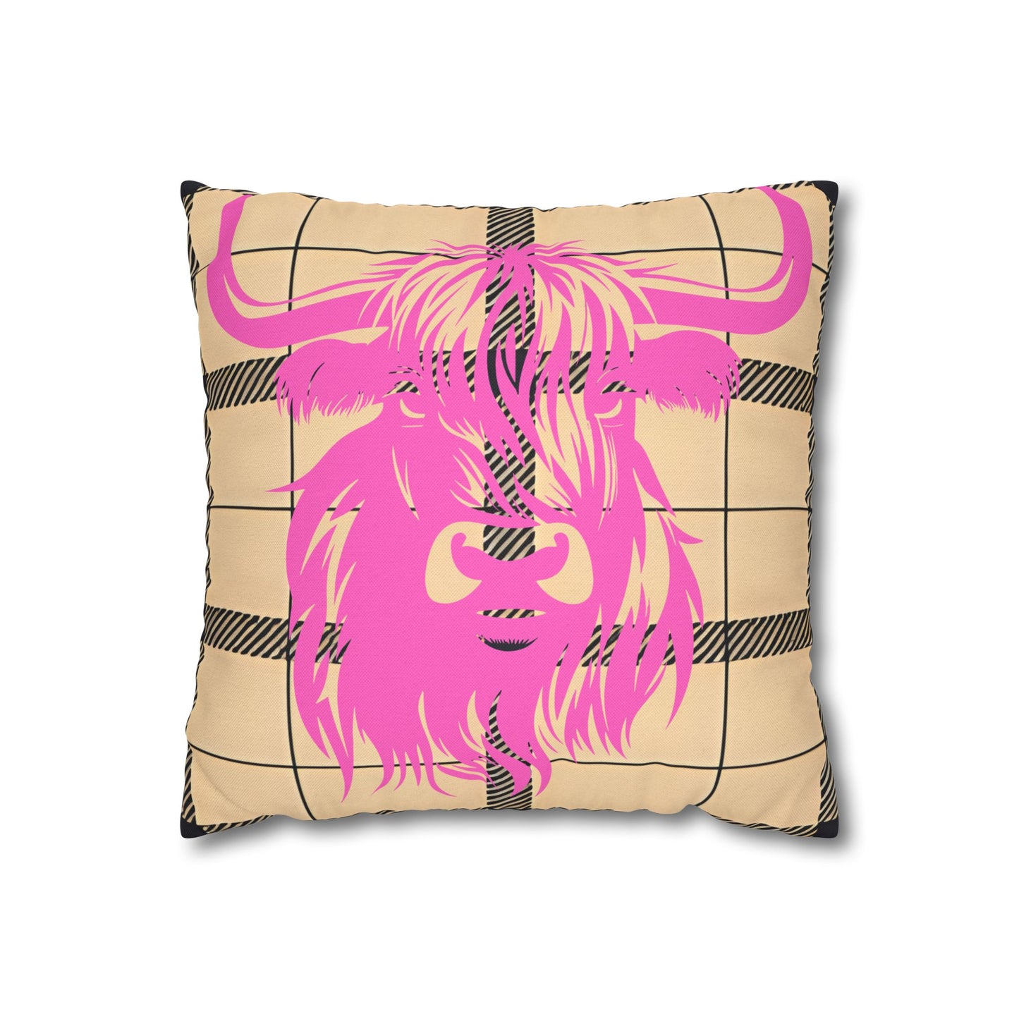 Chic Highland Cow Pillowcase - Decorative Throw Pillow, Couch Accent, Farmhouse Decor, Gift Idea for Animal Lovers, Boho Style