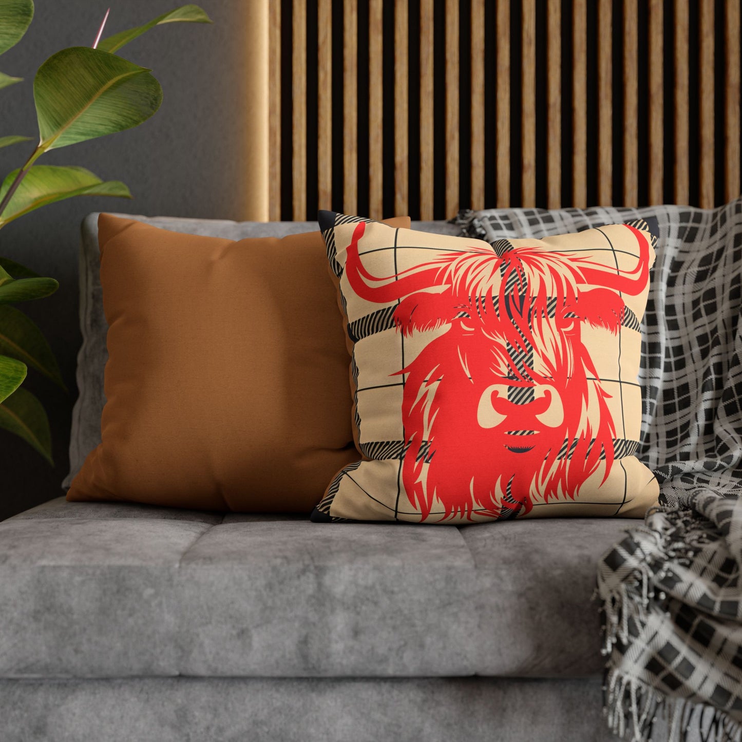 Rustic Highland Cow Pillowcase | Cozy Farmhouse Decor, Animal Lover Gift, Unique Home Accent, Throw Pillow Cover, Country Style Decor