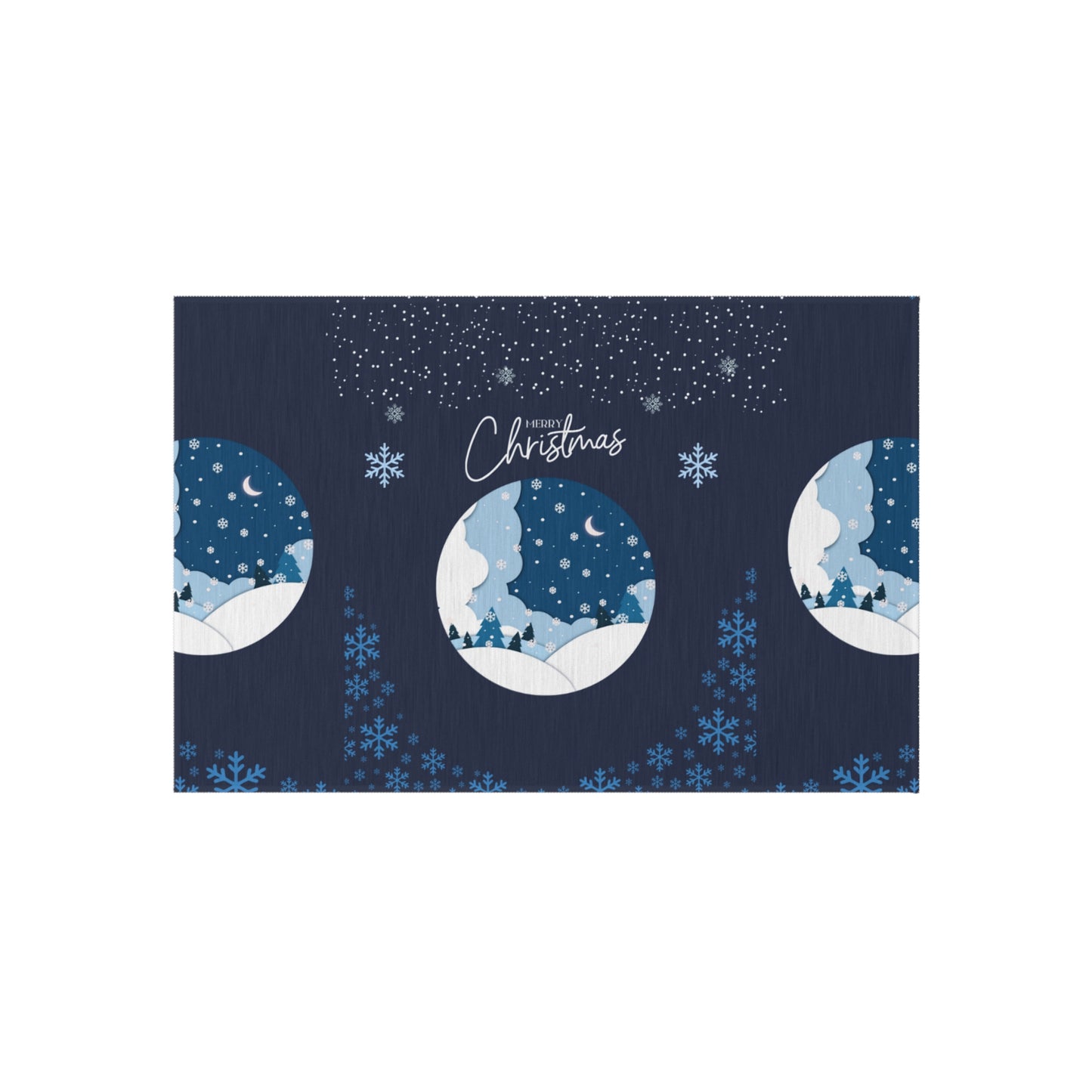 Cozy Christmas Outdoor Rug, Winter Decor, Holiday Mat, Festive Doormat, Seasonal Patio Accessory, Snowy Design