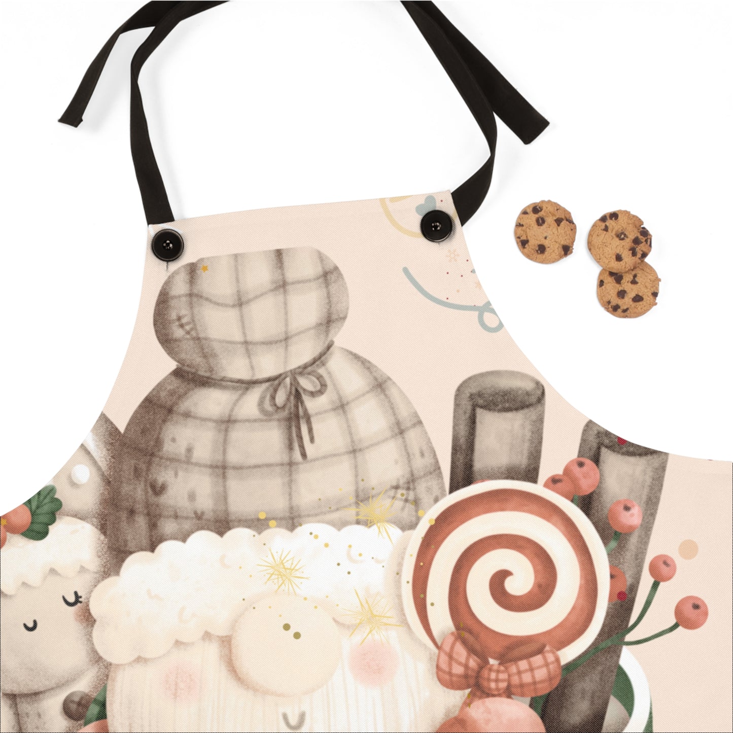 Cute Coffee-Themed Apron, Kawaii Kitchen Apron for Baking, Hostess Gift, Tea Lovers Gift, Fun Cooking Apron
