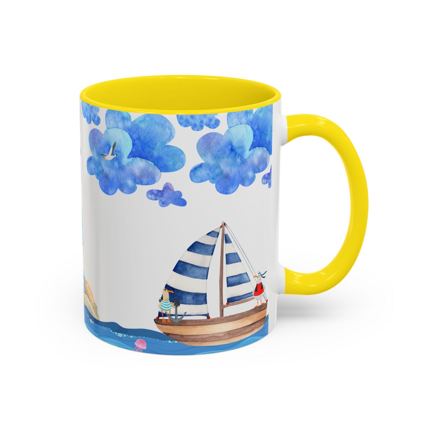 Coastal Lighthouse Coffee Mug, Nautical Drinkware, Beach Themed, Ocean Lover Gift, Relaxing Home Decor