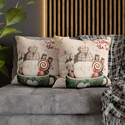 Cozy Hot Cocoa Pillow - Winter Decor, Holiday Gift, Home Accent, Couch Cushion, Christmas Decoration