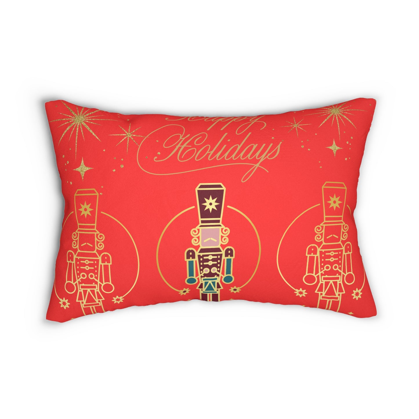 Festive Nutcracker Lumbar Pillow - Holiday Decor