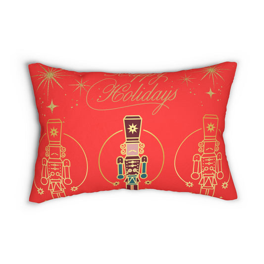 Festive Nutcracker Lumbar Pillow - Holiday Decor