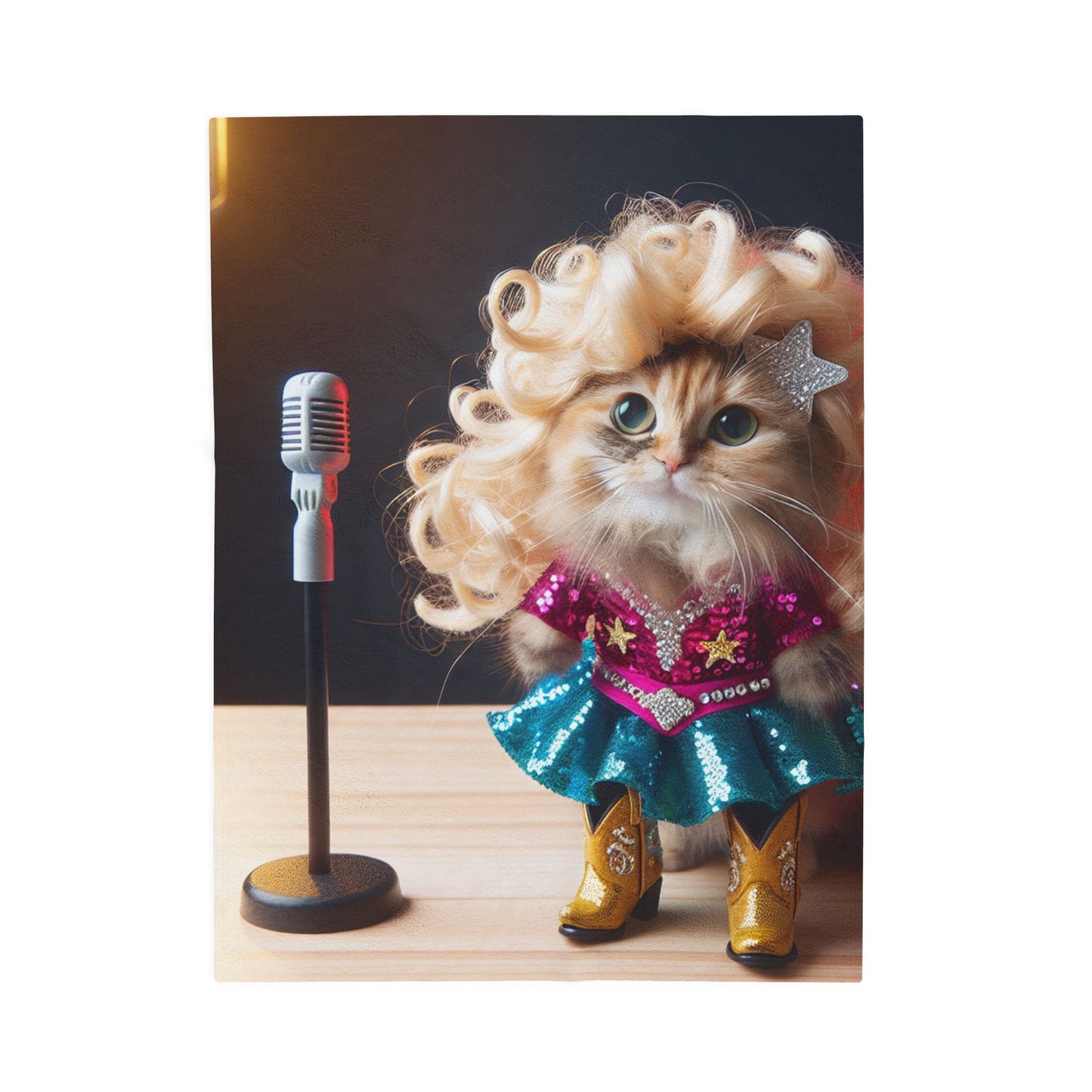 Funny Cat Diva Velveteen Plush Blanket, Cozy Cat Lover Gift, Fun Home Decor, Perfect for Pet Lovers, Unique Cat Themed Gift