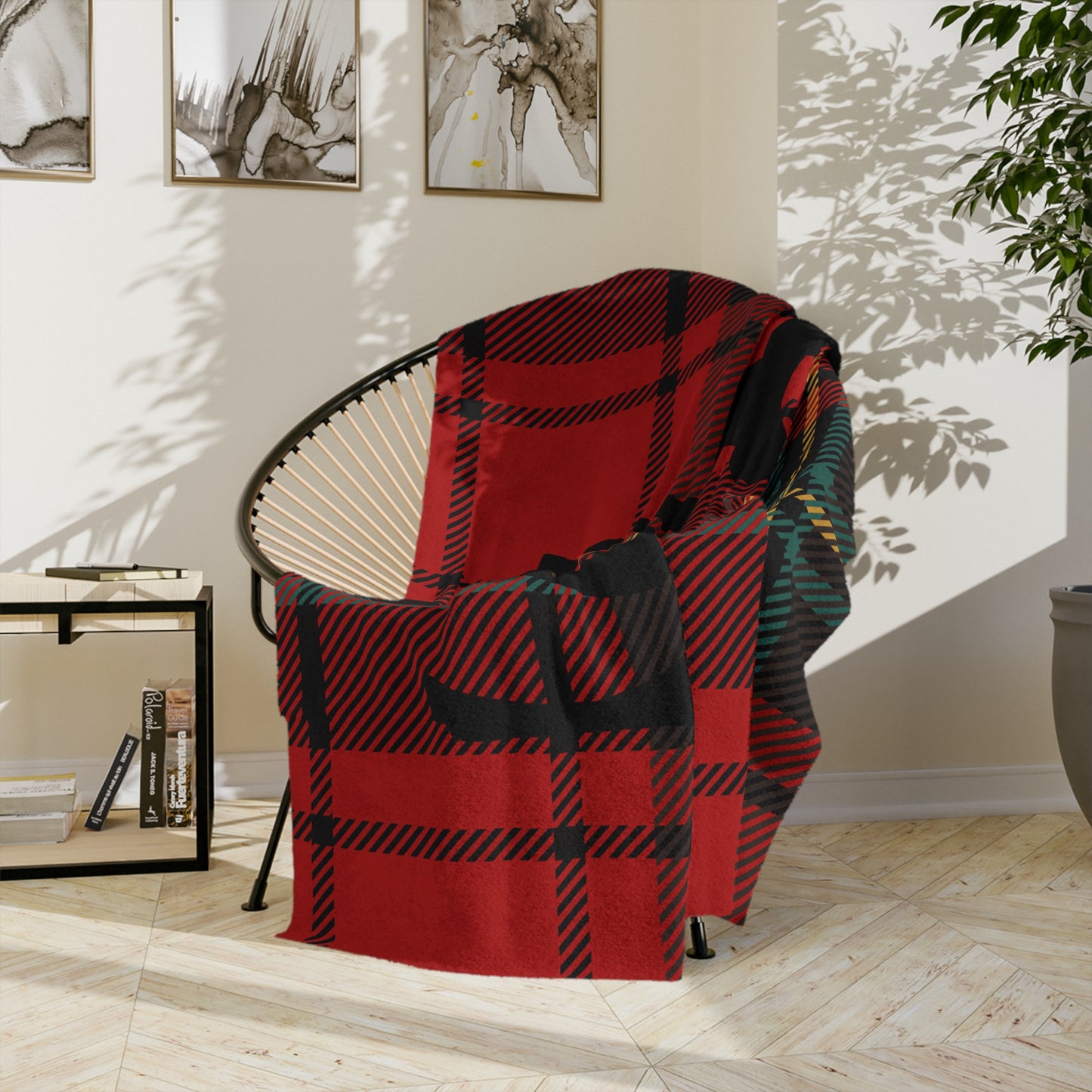 Cozy Plaid Deer Blanket