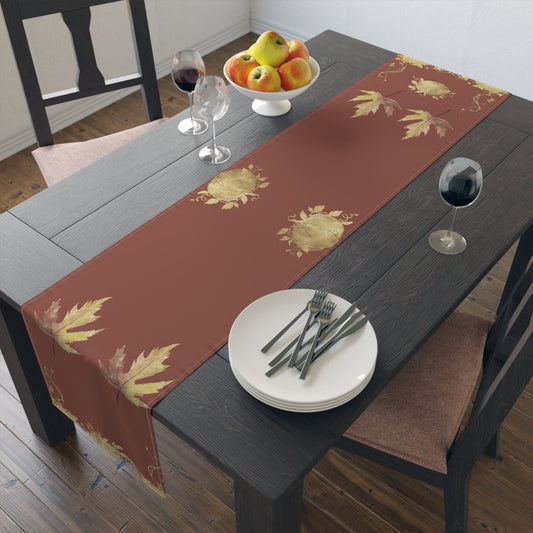 Autumn Leaves Table Runner - Cozy Cotton & Poly Decor