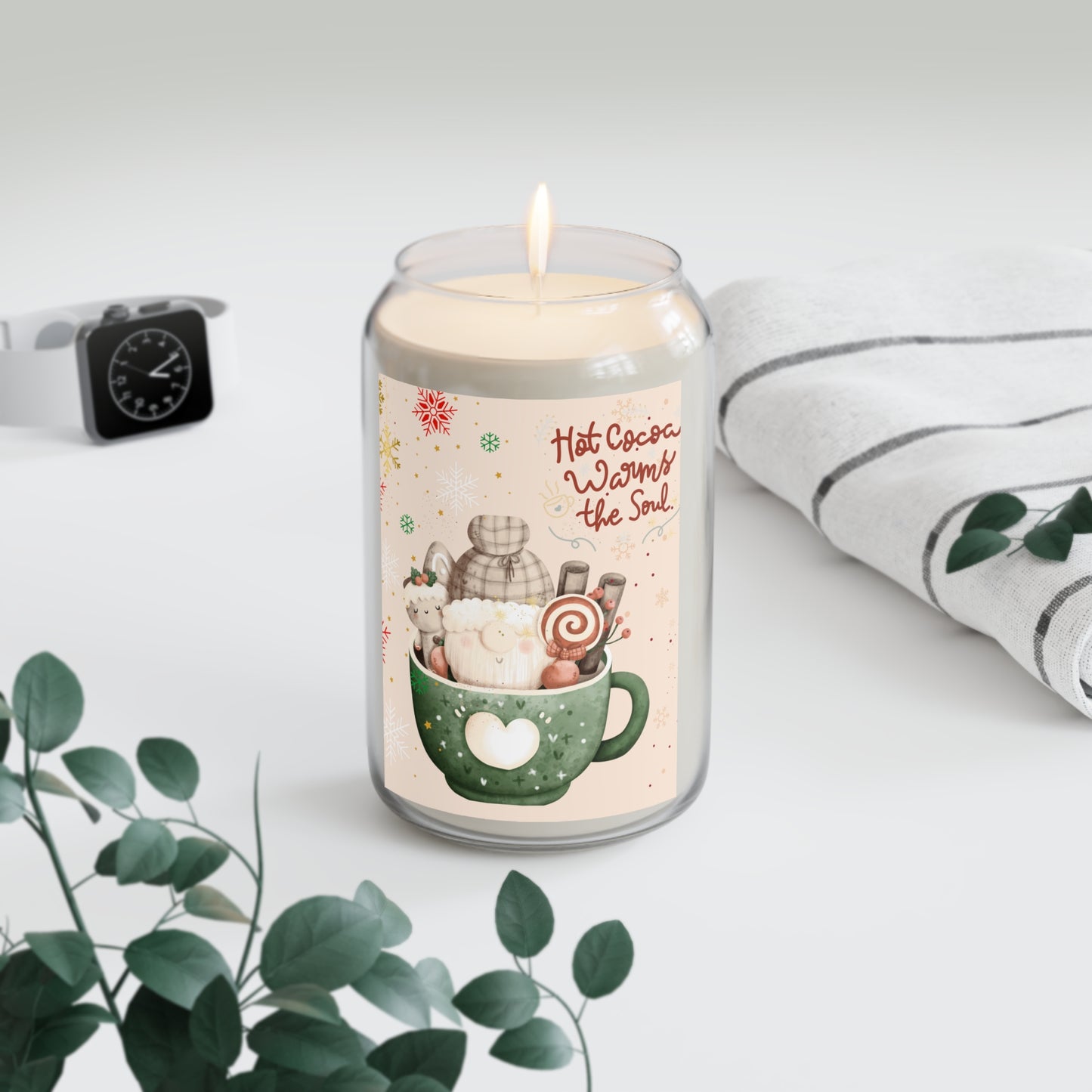 Cozy Hot Cocoa Scented Soy Candle, Warm the Soul, Home Decor, Holiday Gift, Relaxation