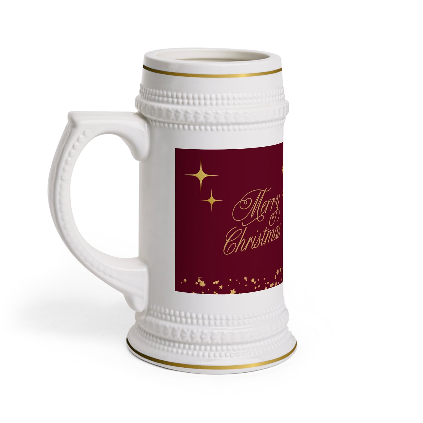 Festive Beer Stein Mug - Merry Christmas Gift, Holiday Decor, Unique Party Cup, Custom Celebration Drinkware, Home Bar Accessory