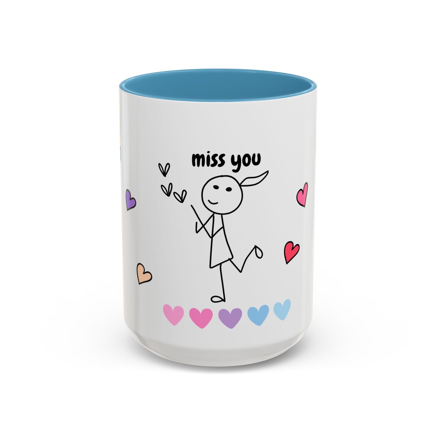 Miss You Accent Coffee Mug - Heartwarming Gift for Friends, Loved Ones, Birthdays, Valentine's Day, Coffee Lovers