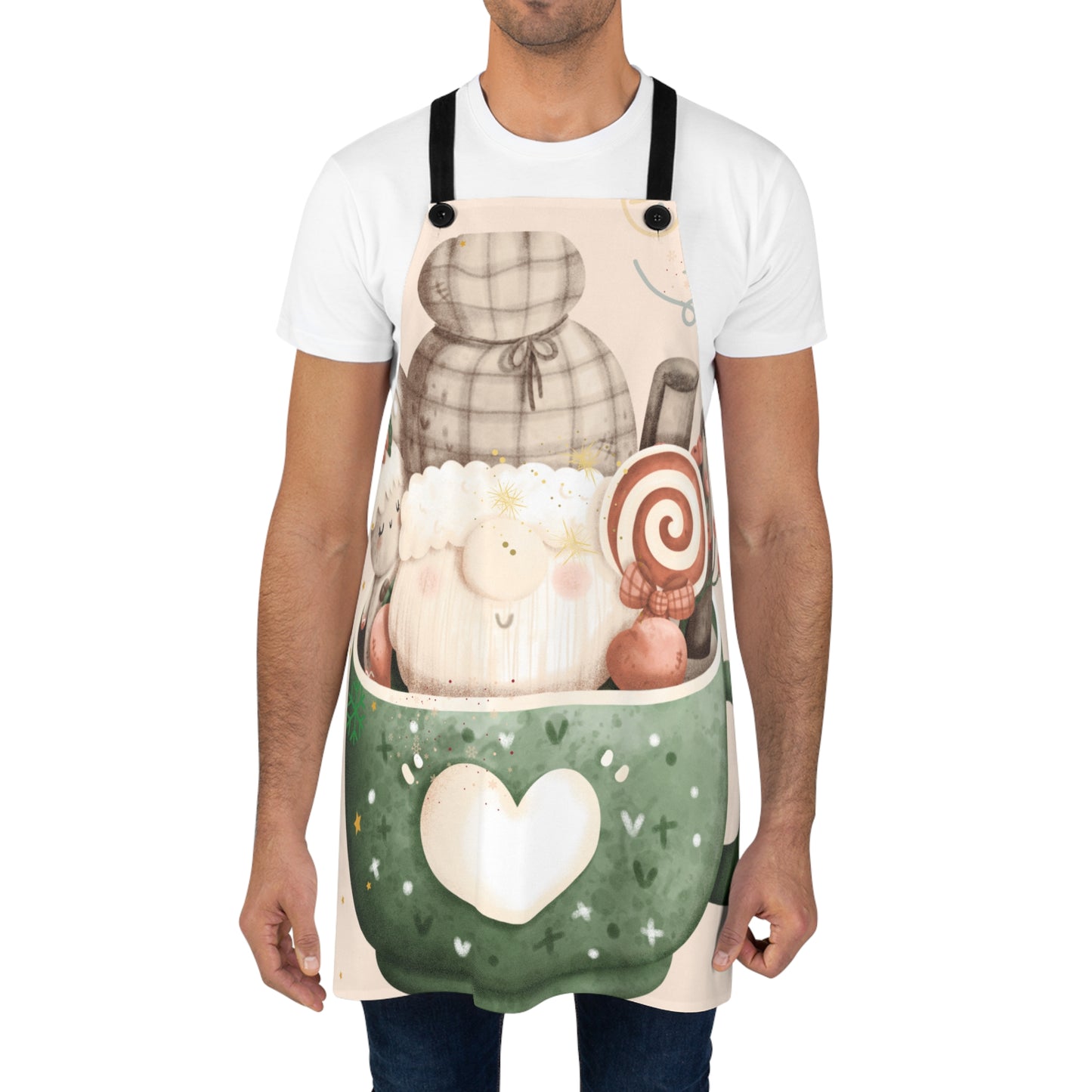 Cute Coffee-Themed Apron, Kawaii Kitchen Apron for Baking, Hostess Gift, Tea Lovers Gift, Fun Cooking Apron