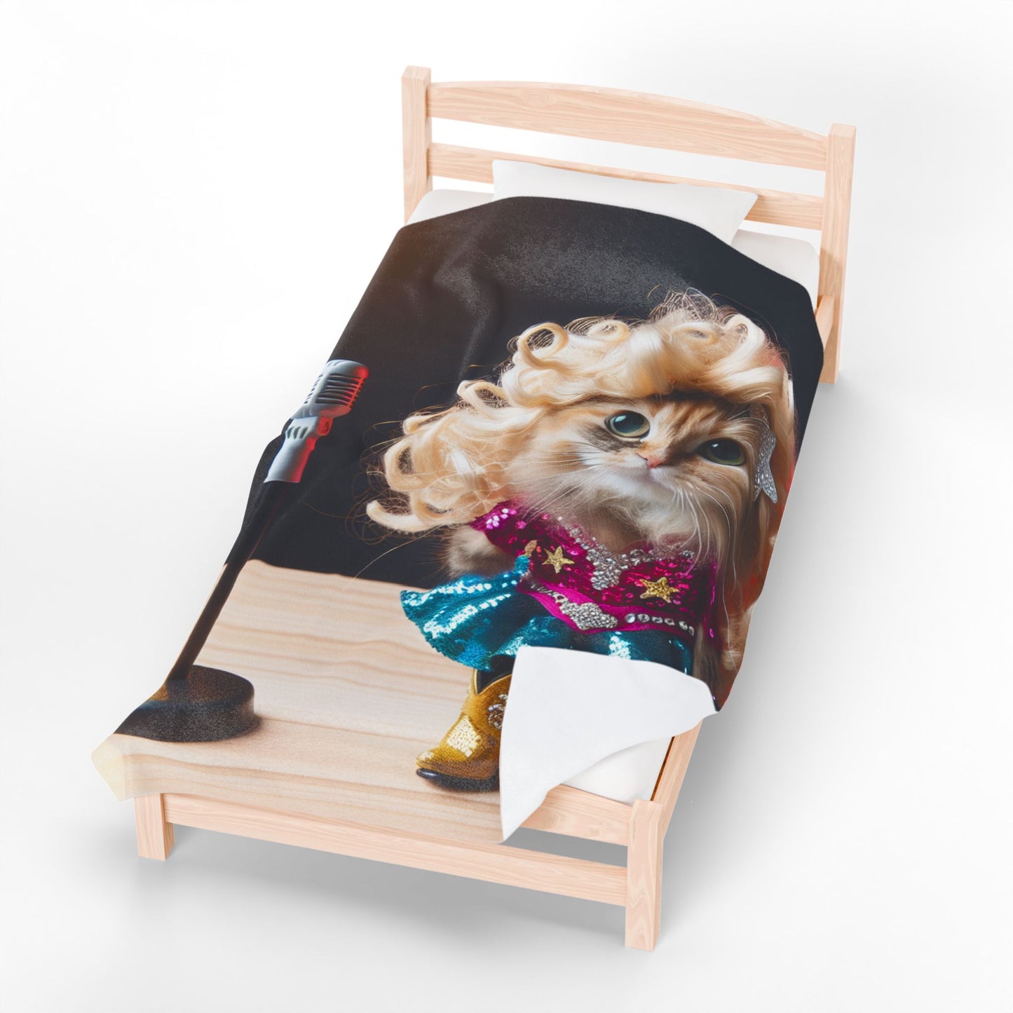 Funny Cat Diva Velveteen Plush Blanket, Cozy Cat Lover Gift, Fun Home Decor, Perfect for Pet Lovers, Unique Cat Themed Gift