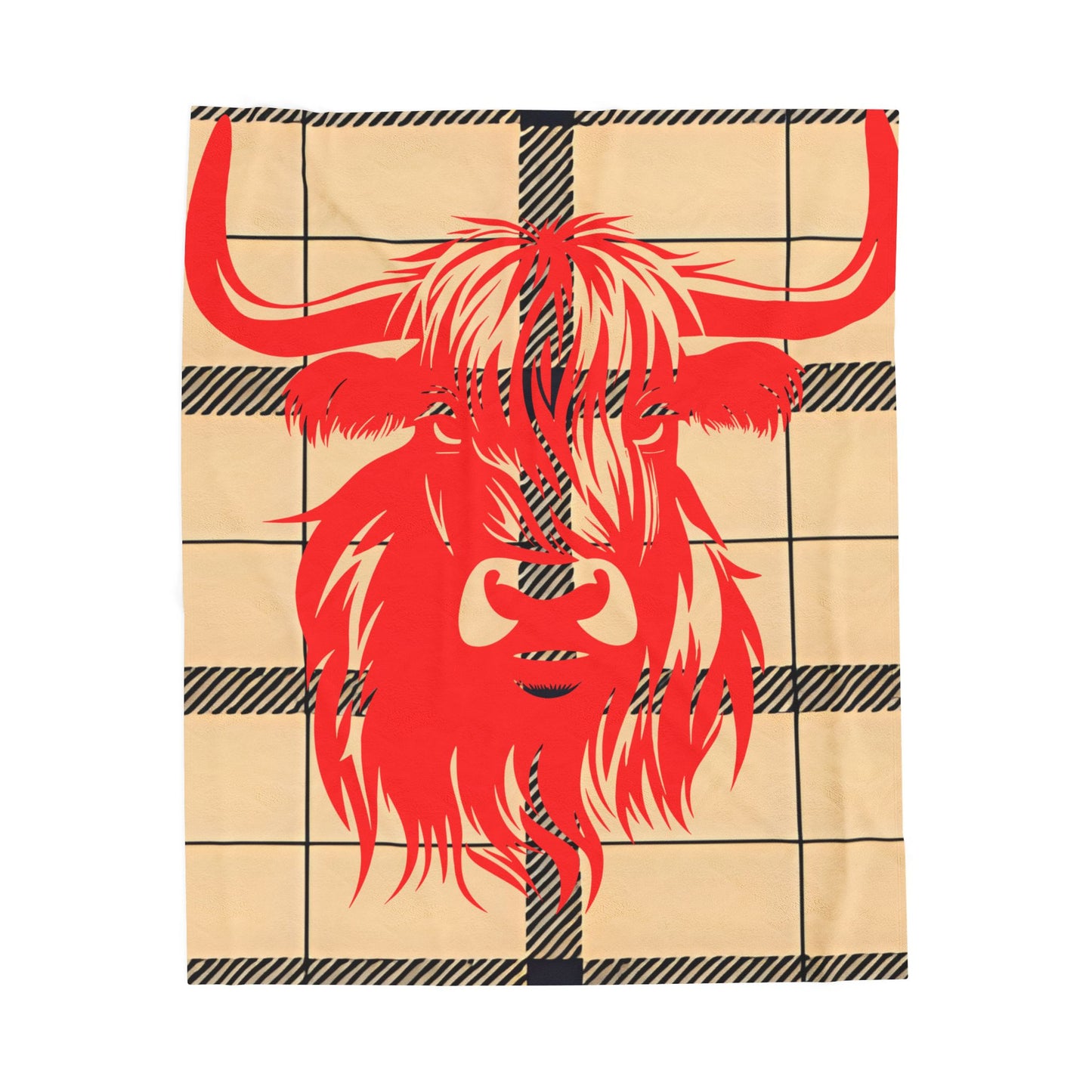 Highland Cow Plush Blanket, Cozy Home Decor, Farmhouse Throw, Gift for Cow Lovers, Warm Blanket for All Seasons