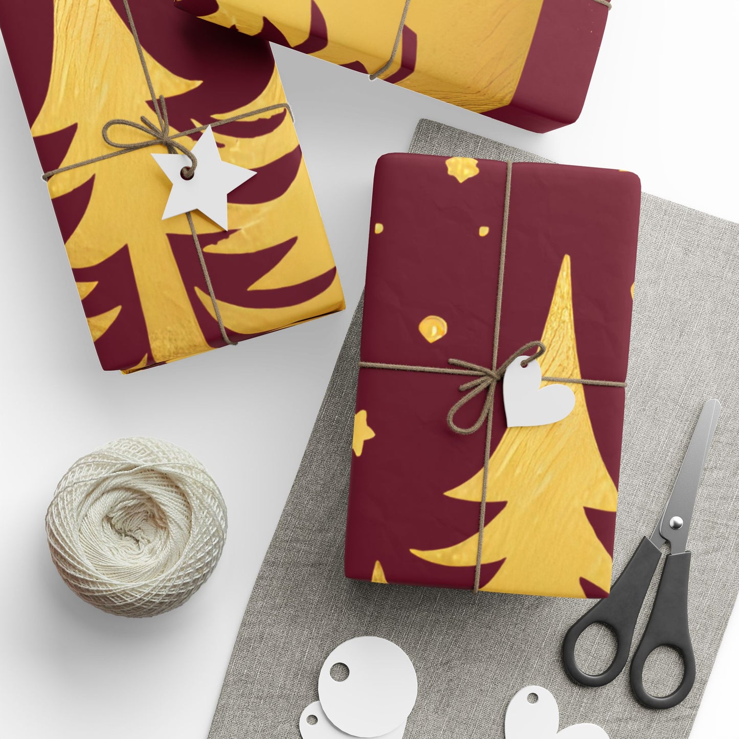 Golden Sparkle Christmas Wrapping Paper | Holiday Gift Wrap, Festive Wrap for Gifts, Seasonal Decoration, Birthday, New Year