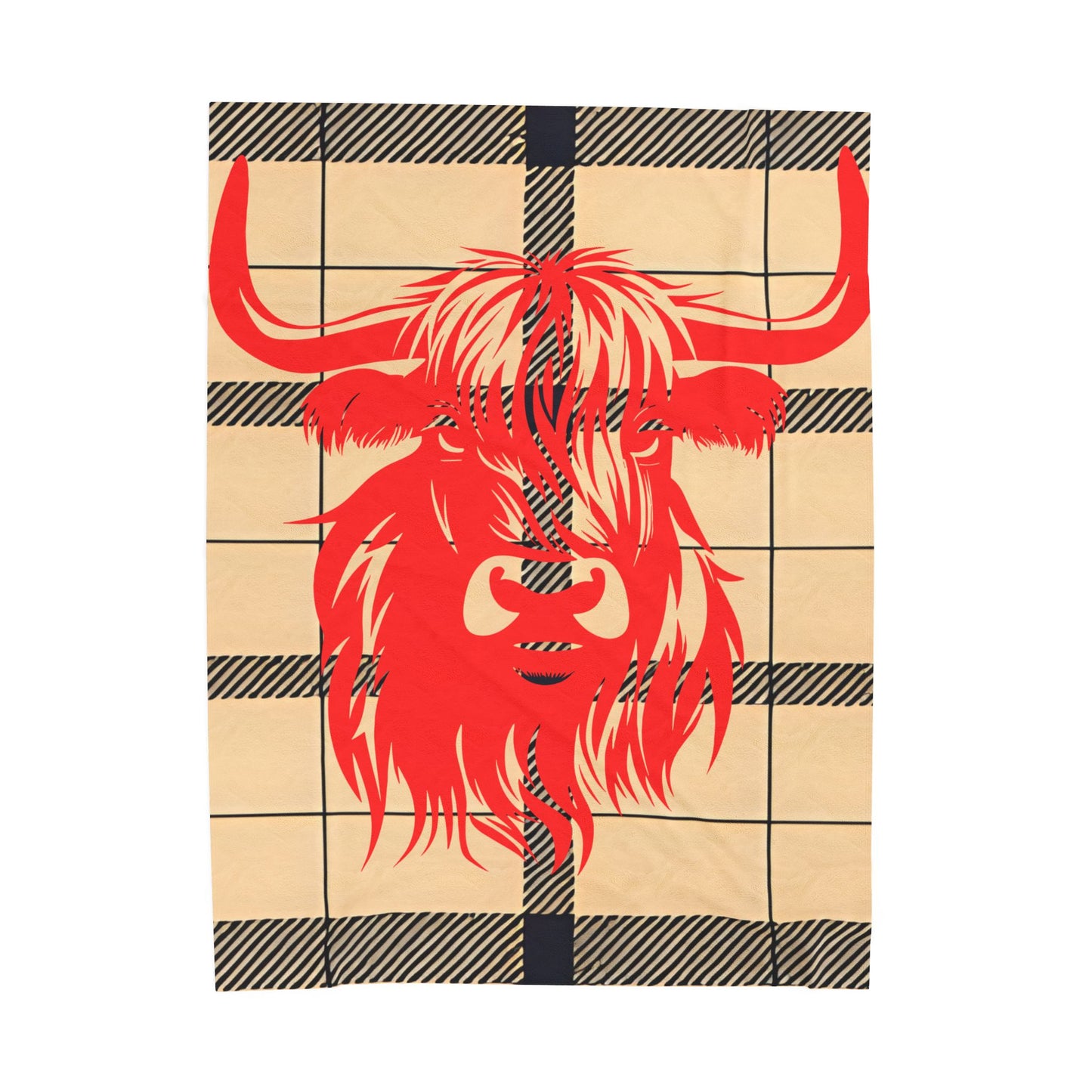 Highland Cow Plush Blanket, Cozy Home Decor, Farmhouse Throw, Gift for Cow Lovers, Warm Blanket for All Seasons